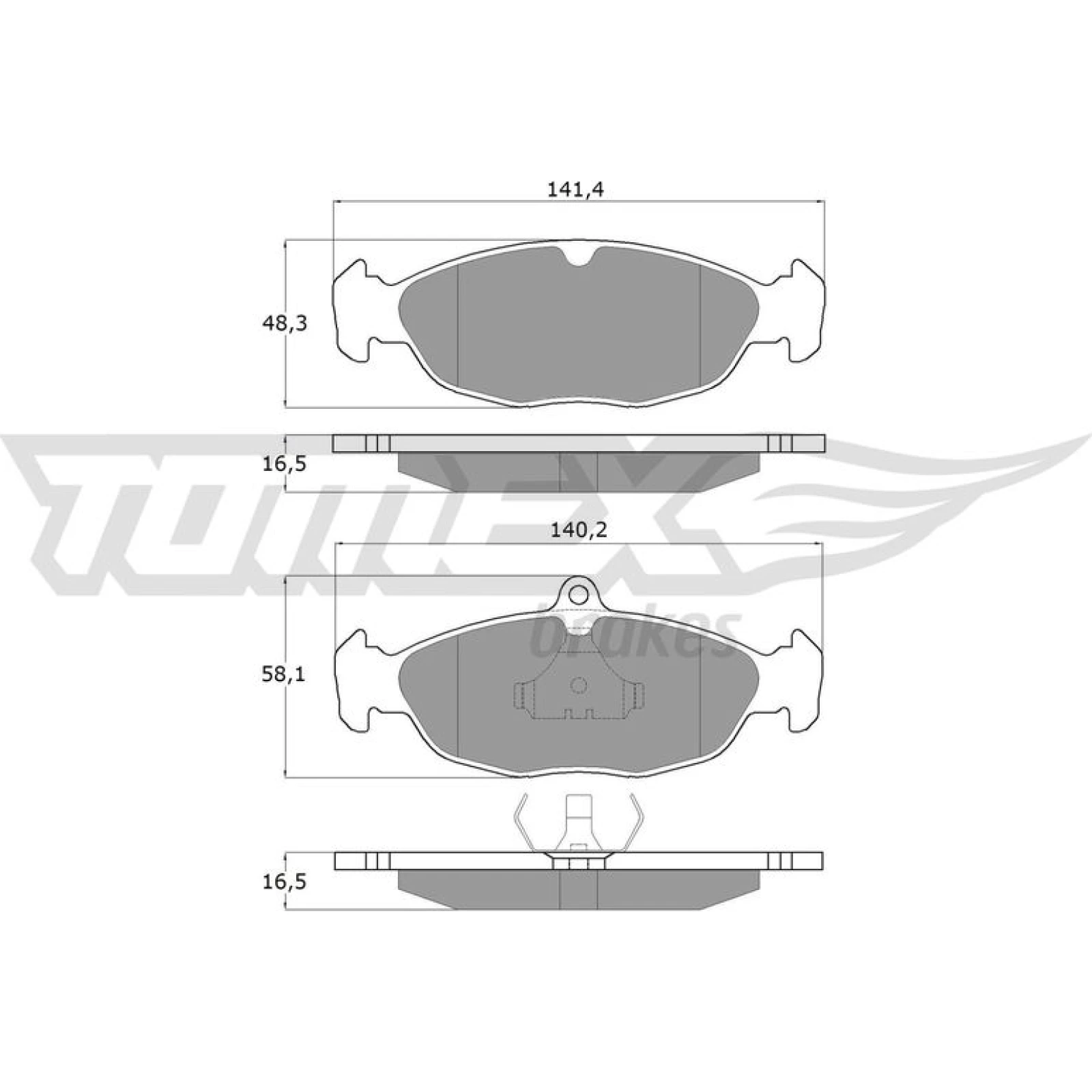 TOMEX brakes Bremsbelagsatz, Scheibenbremse TX 10-49