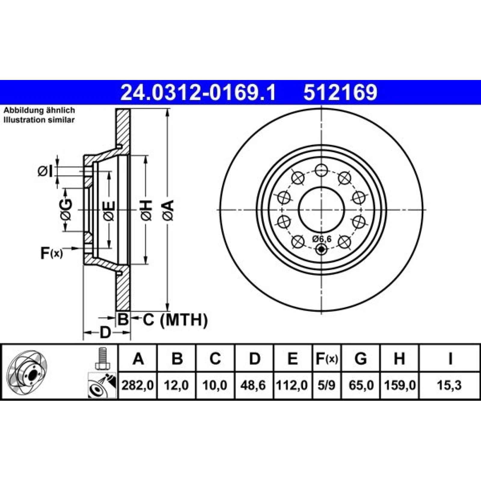 Bremsscheibe Vw T. Cc/Eos/Golf/Jetta/Passat/Tiguan 05- Power Disc 24.0312-0169.1