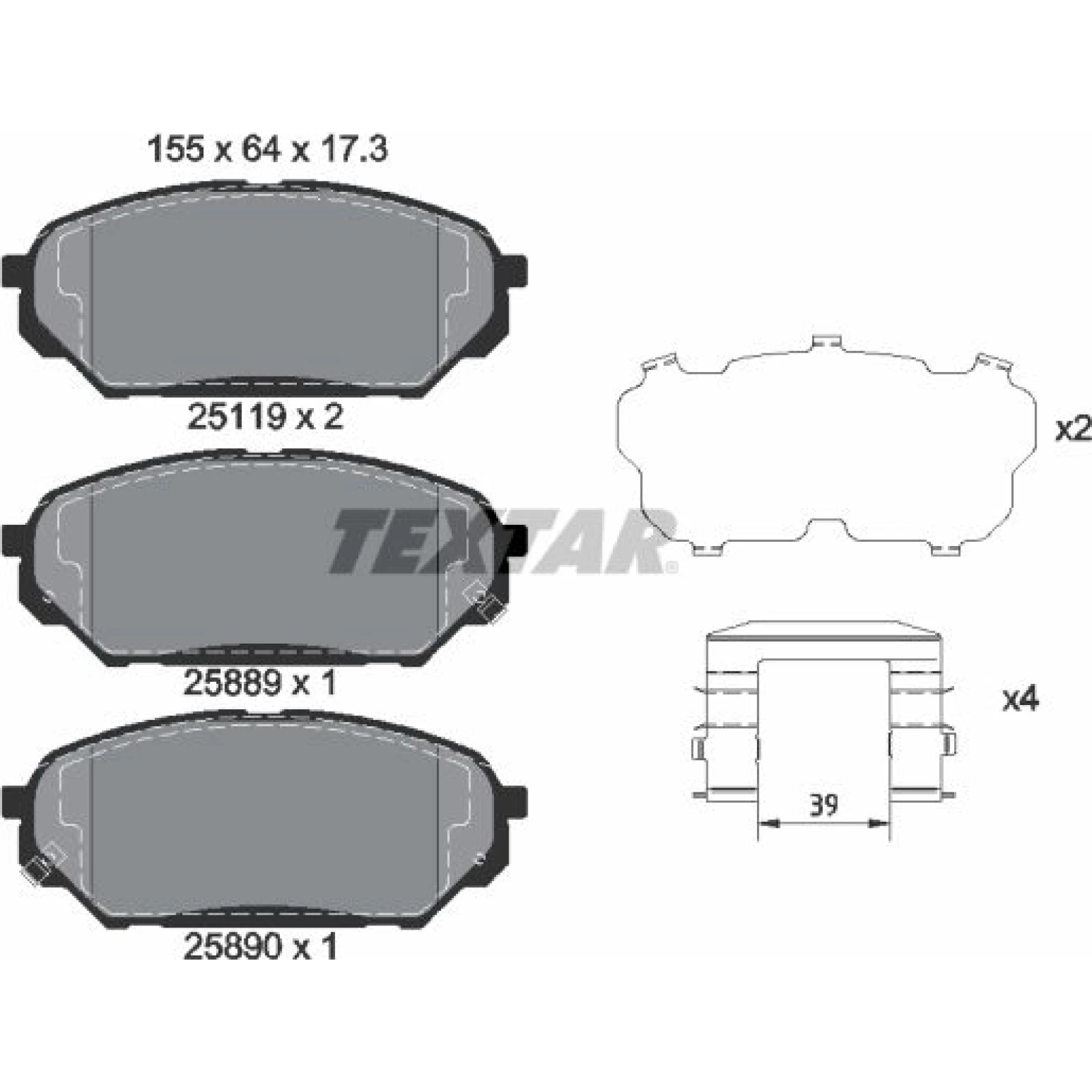 Bremsbelagsatz Hyundai P.Ix55 3.0Crdi 08 2511901