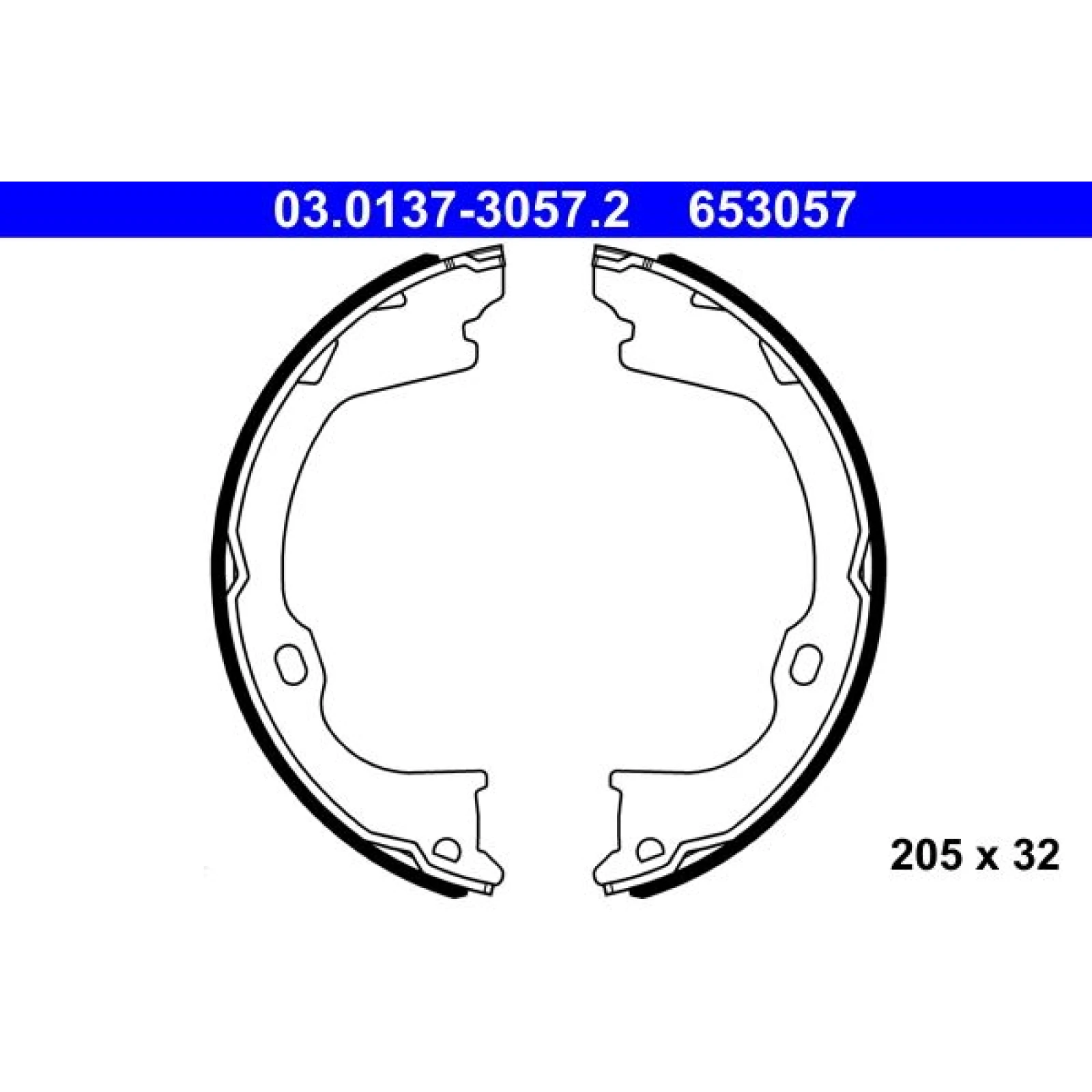 ATE Bremsbackensatz, Feststellbremse 03.0137-3057.2