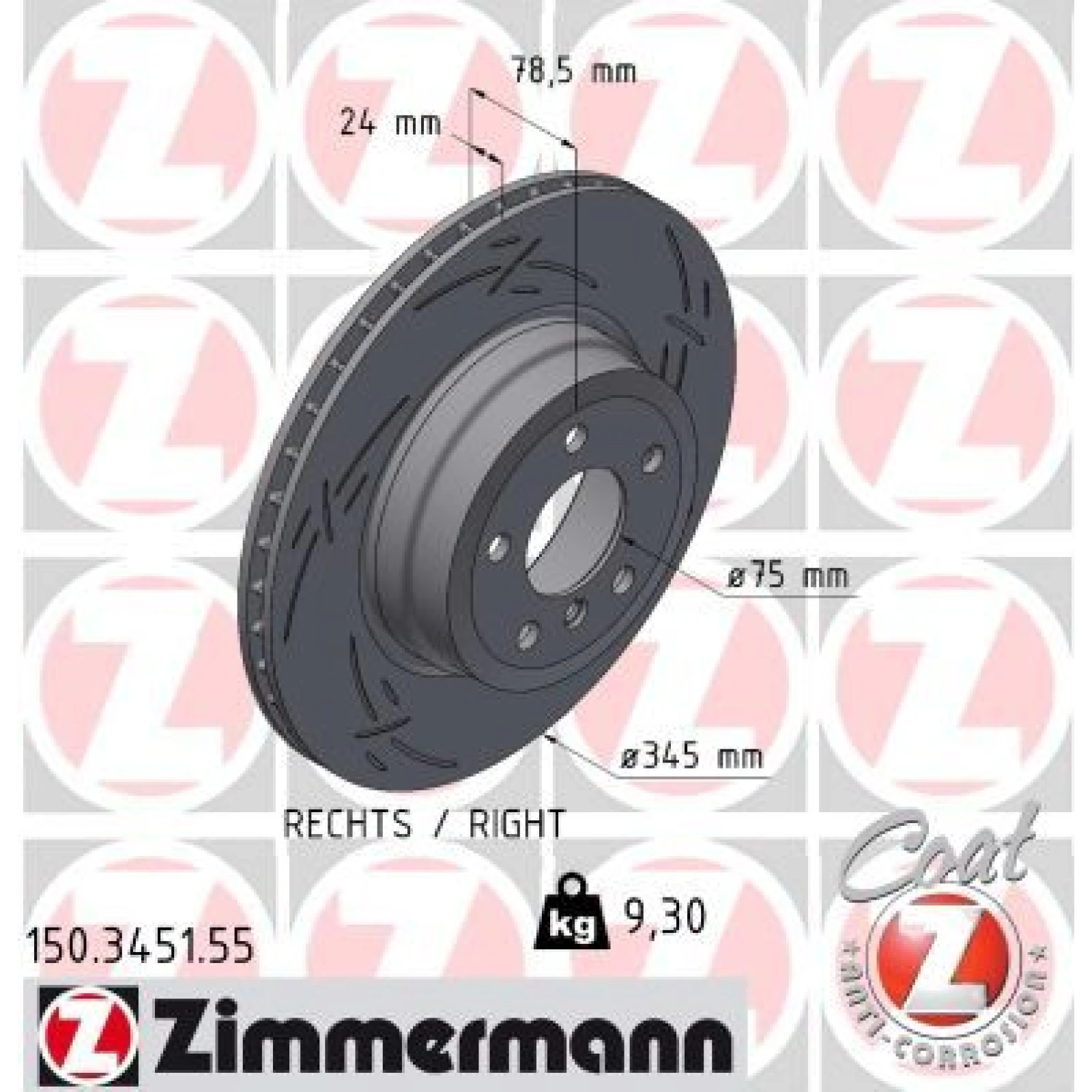 ZIMMERMANN Bremsscheibe 150.3451.55