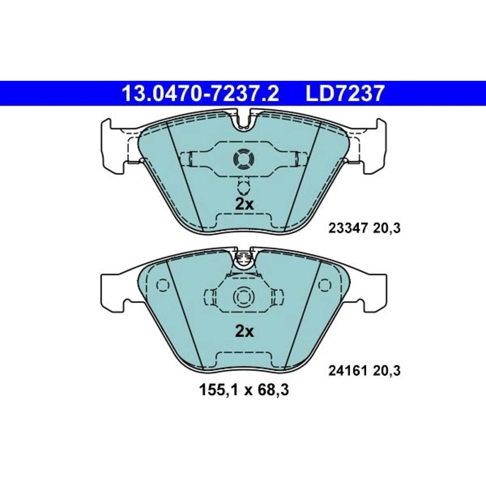 Bremsbelagsatz Bmw S. 3 (E90,E91,E92,E93) 3.0 04-13 Keramik 13.0470-7237.2