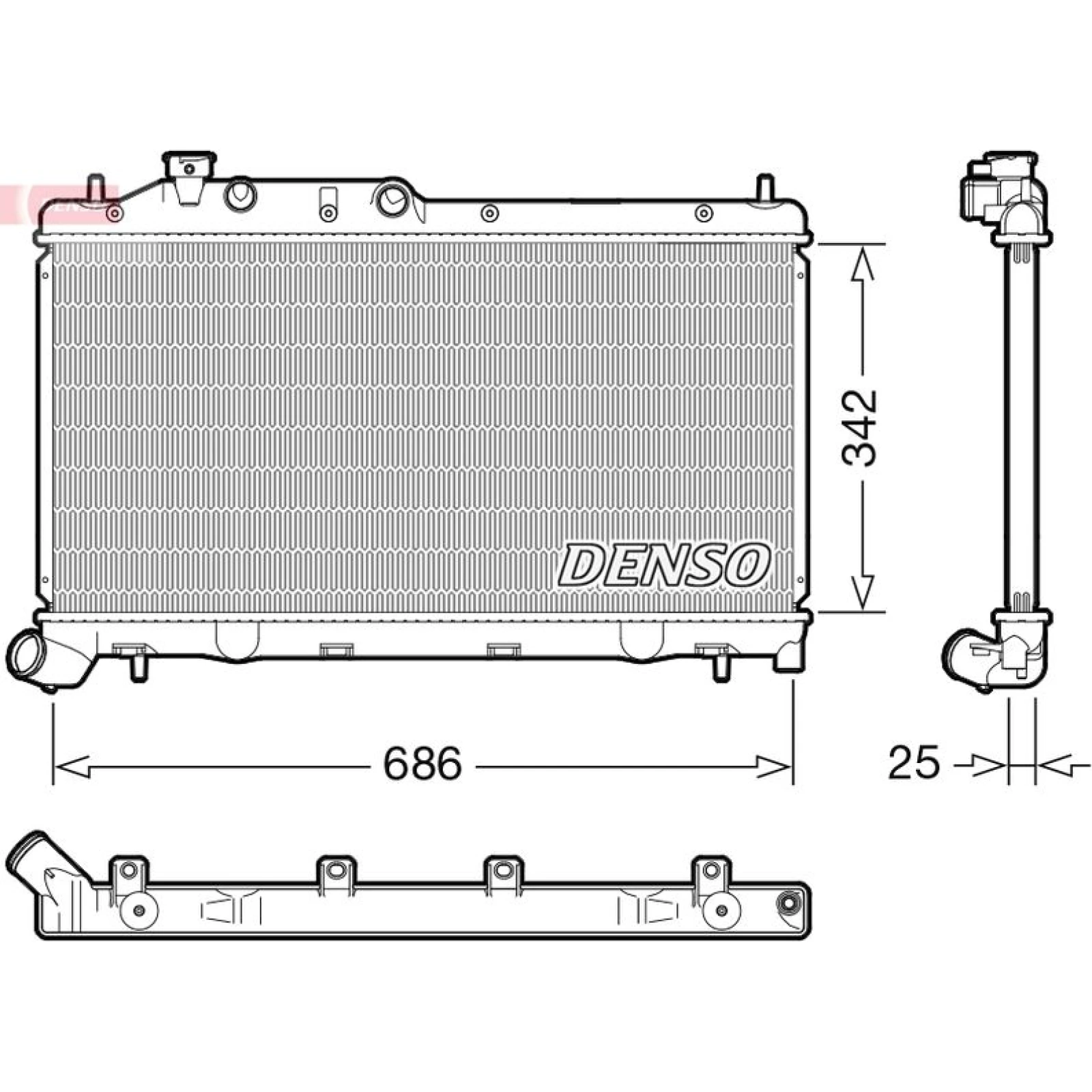 DENSO Kühler, Motorkühlung DRM36026