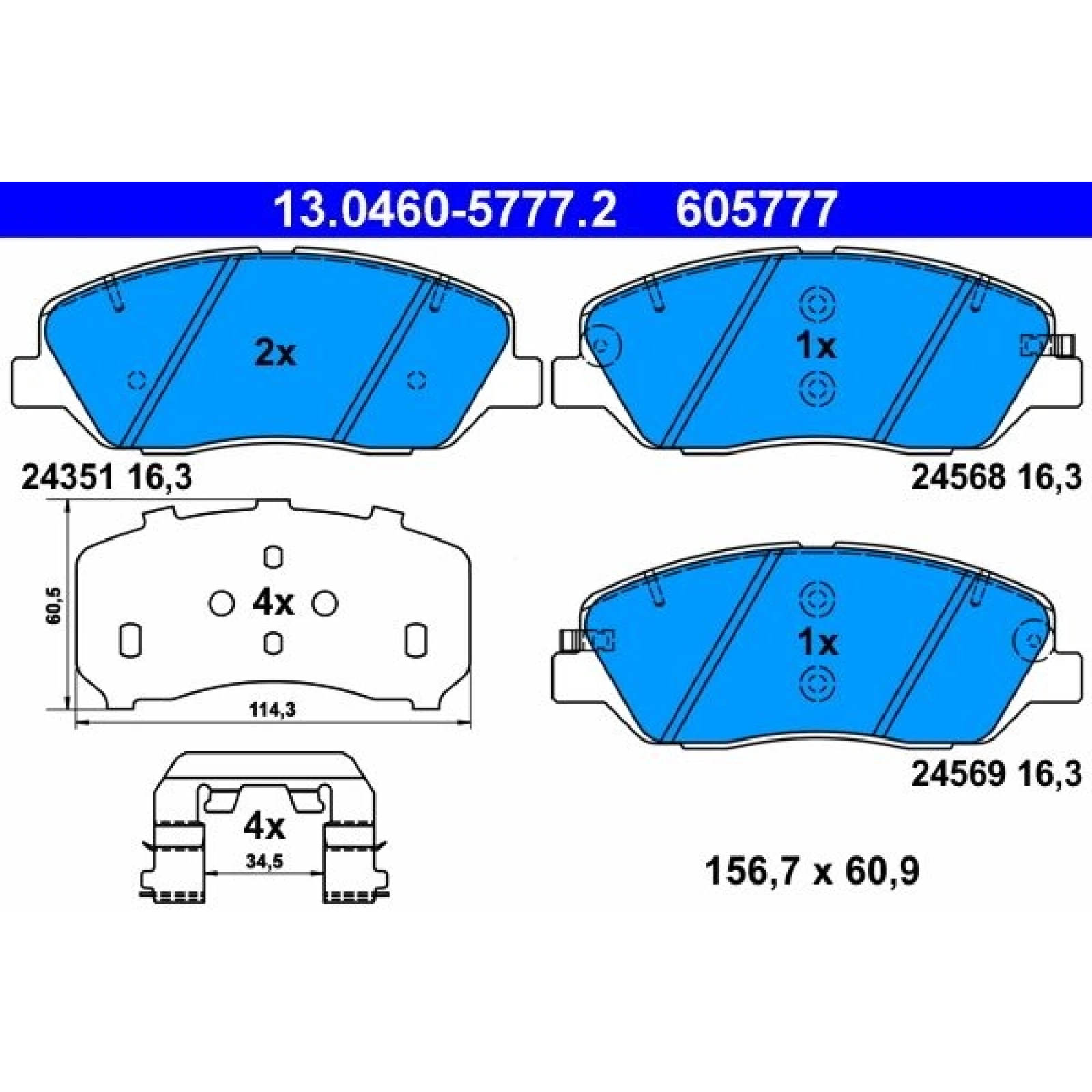 Bremsbelagsatz Hyundai P. Santa Fe 06-15 13.0460-5777.2