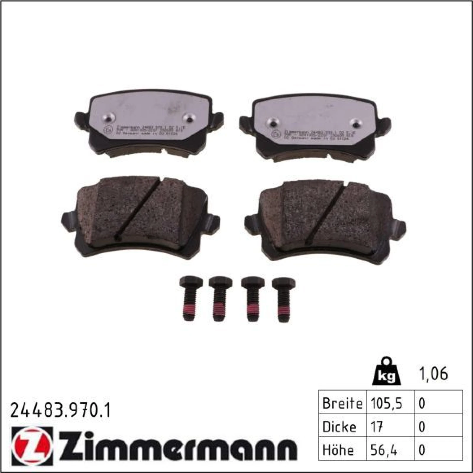 ZIMMERMANN Bremsbeläge 24483.970.1