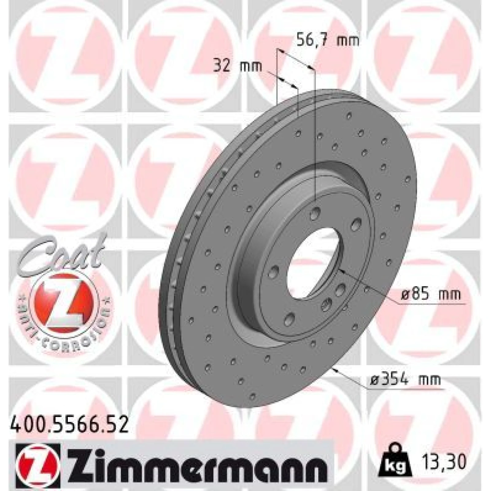 ZIMMERMANN Bremsscheibe 400.5566.52