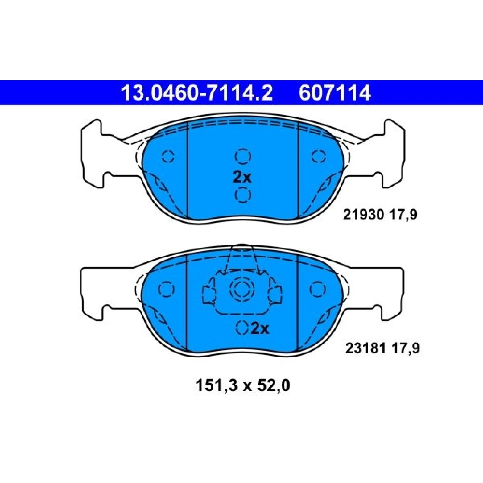 Bremsbelagsatz Fiat P. Punto 1.2/1.7D 97-05 13.0460-7114.2