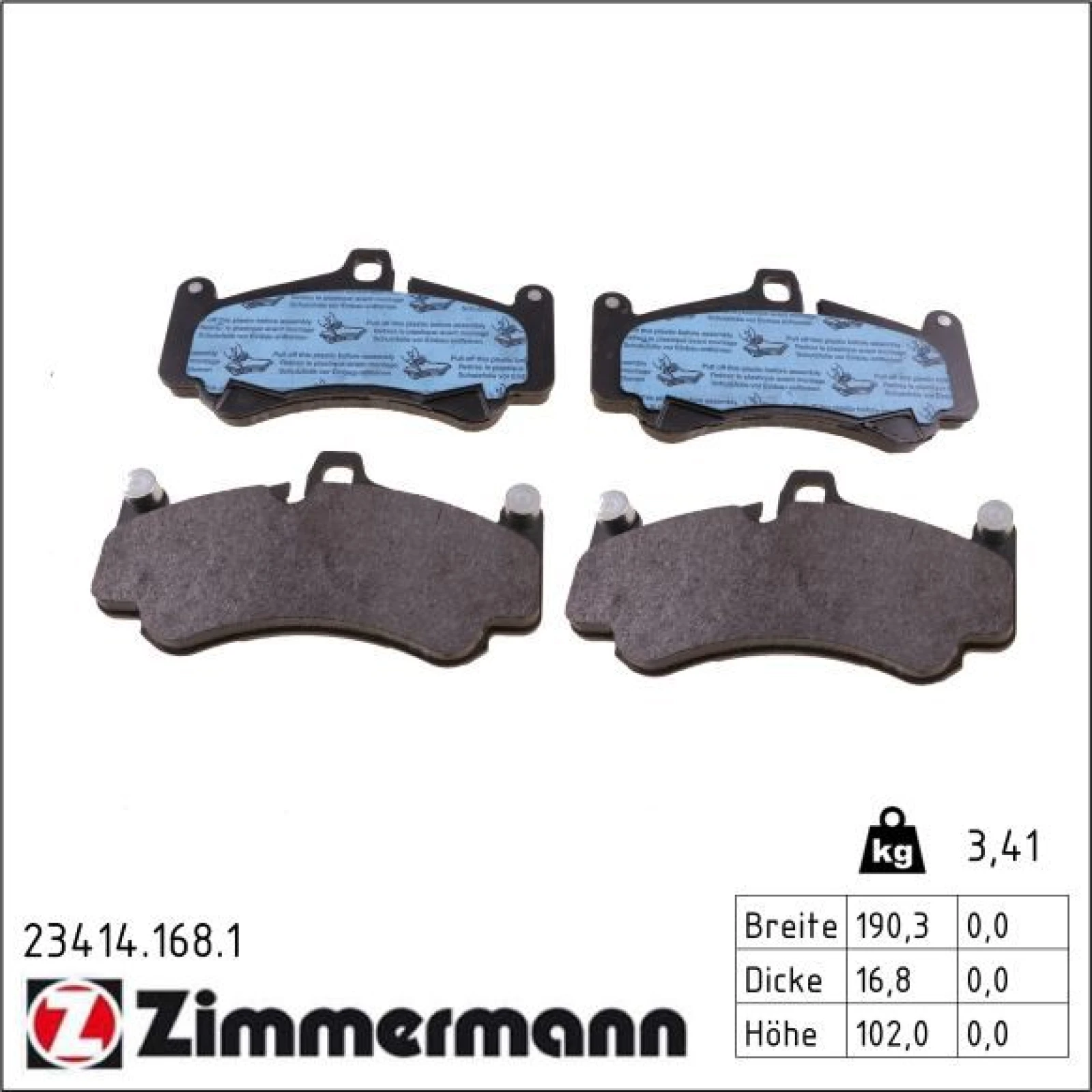 ZIMMERMANN Bremsbeläge 23414.168.1