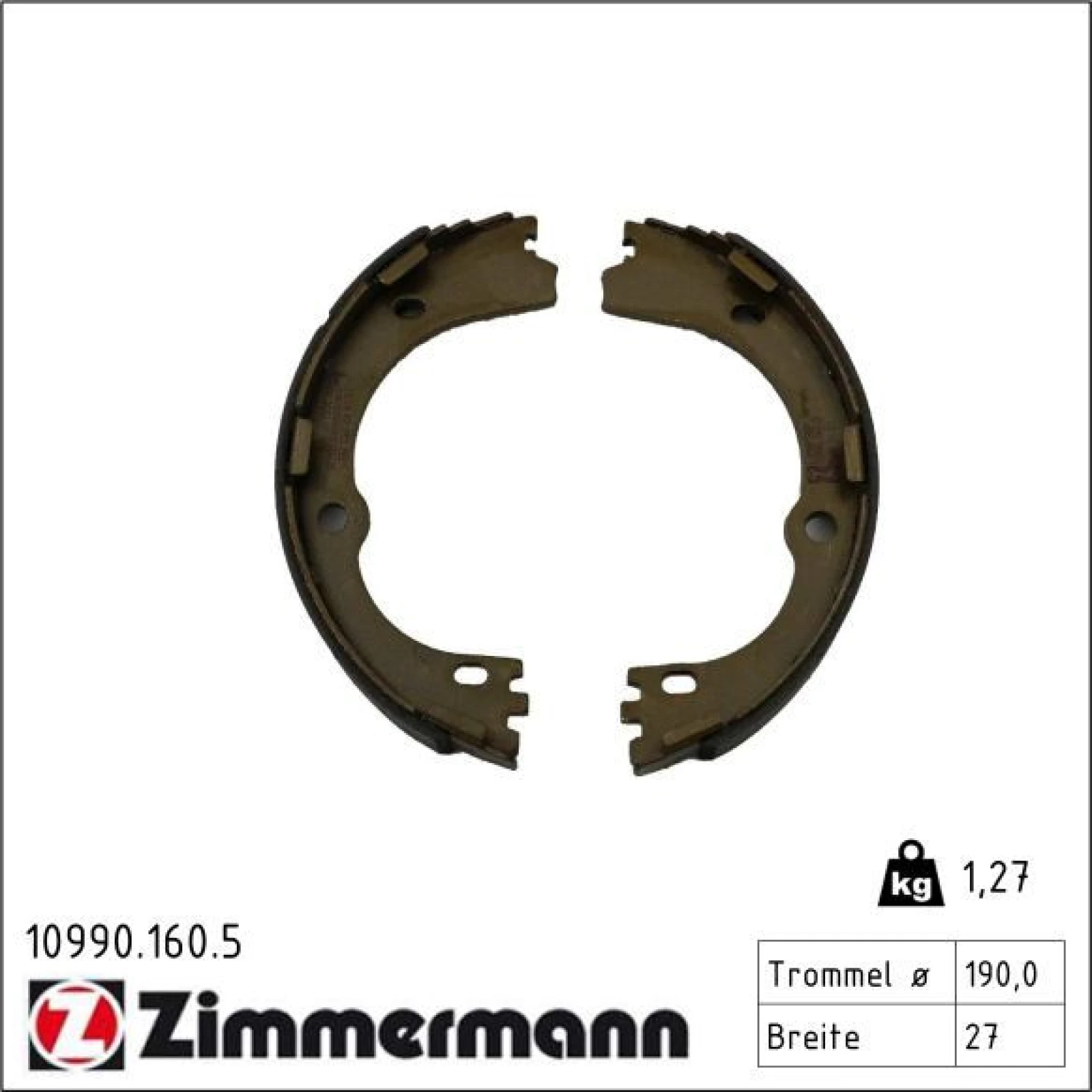 ZIMMERMANN Bremsbackensatz, Feststellbremse 10990.160.5