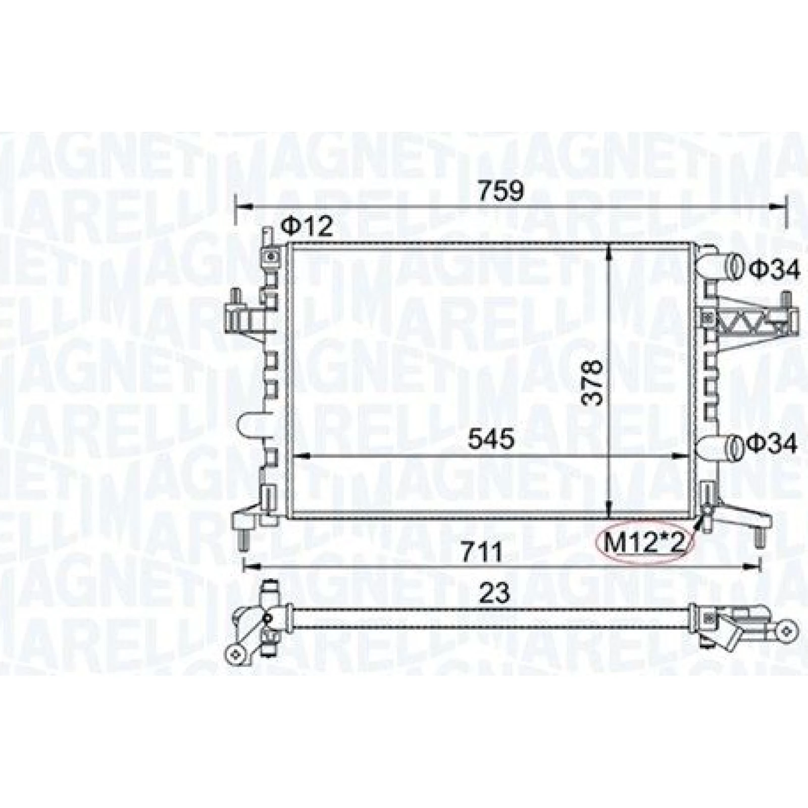 MAGNETI MARELLI Kühler, Motorkühlung 350213829000