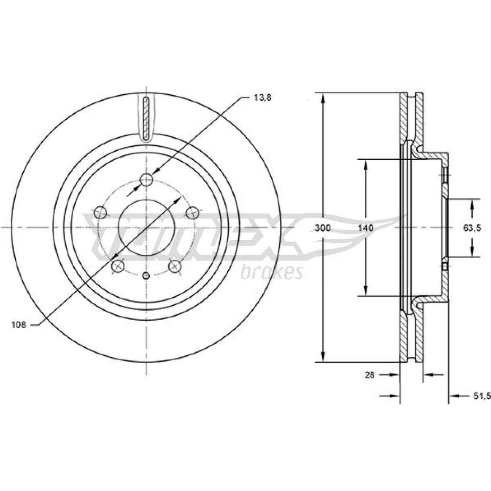 TOMEX brakes Bremsscheibe TX 73-14