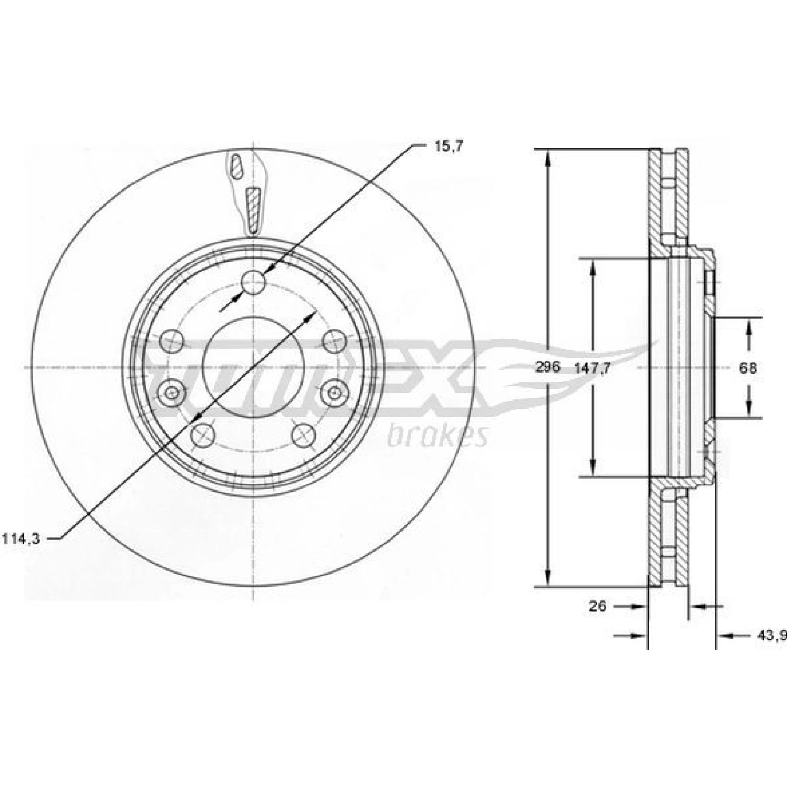 TOMEX brakes Bremsscheibe TX 72-51