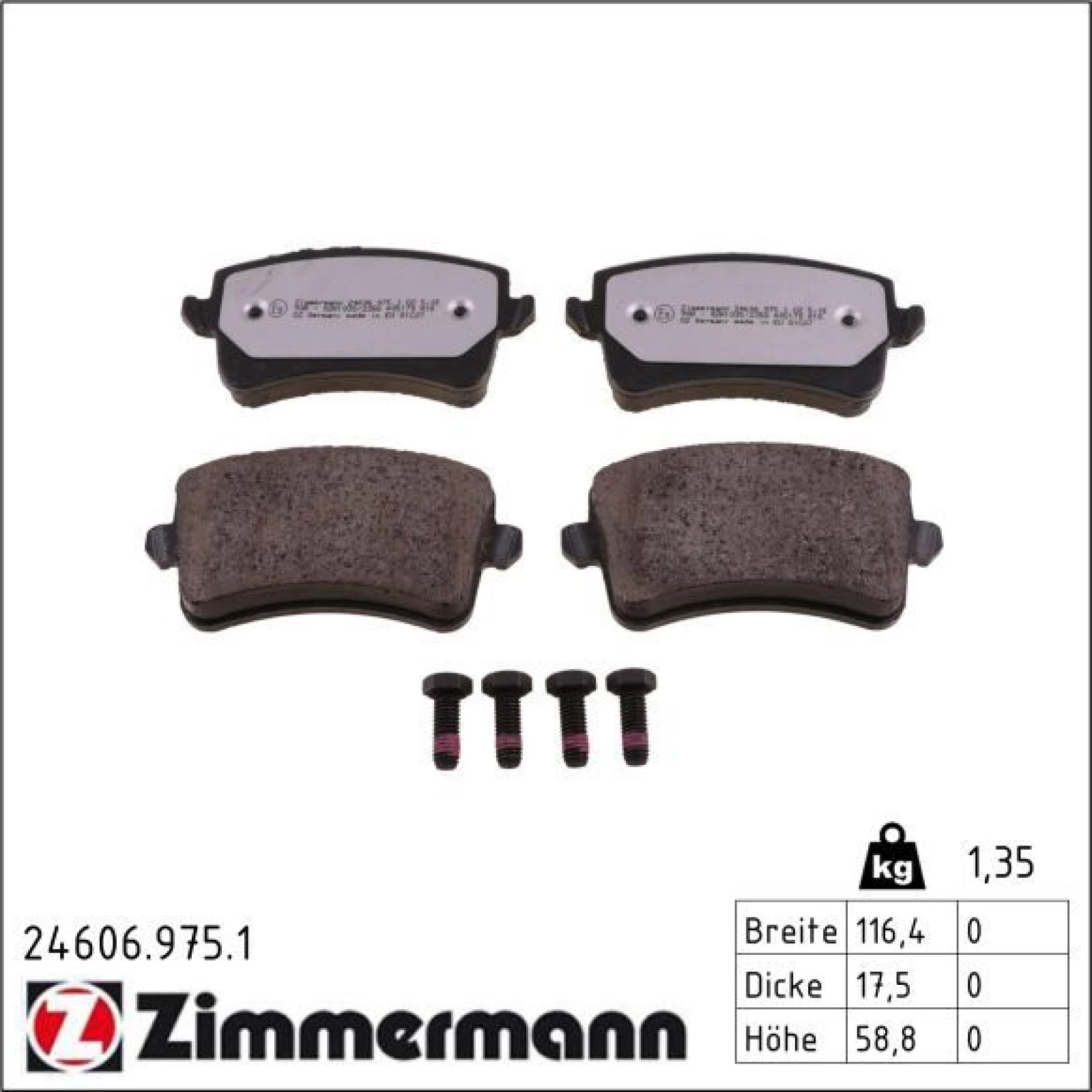ZIMMERMANN Bremsbeläge 24606.975.1