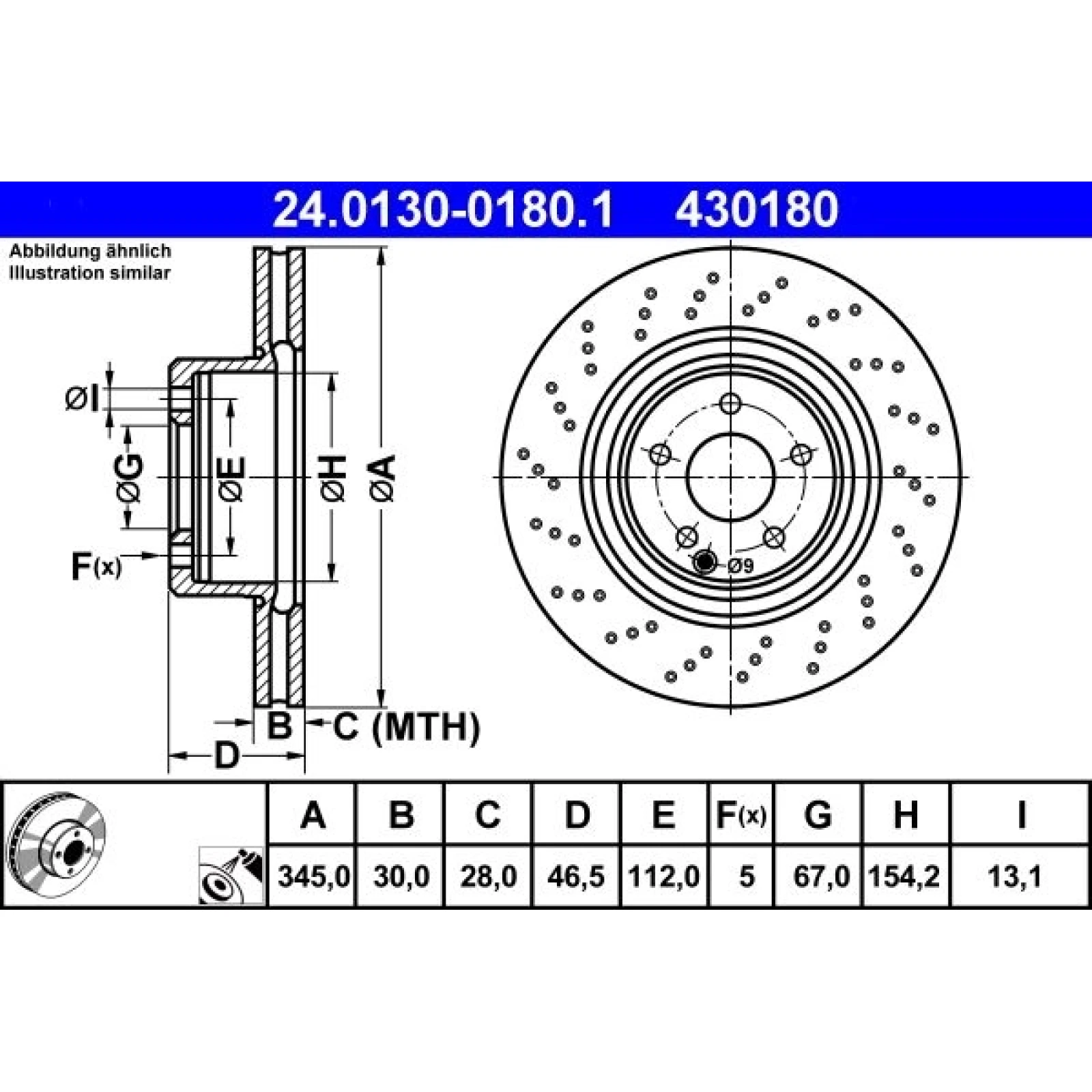 Bremsscheibe Db P. W203/S203/C209/A209 01-09 24.0130-0180.1