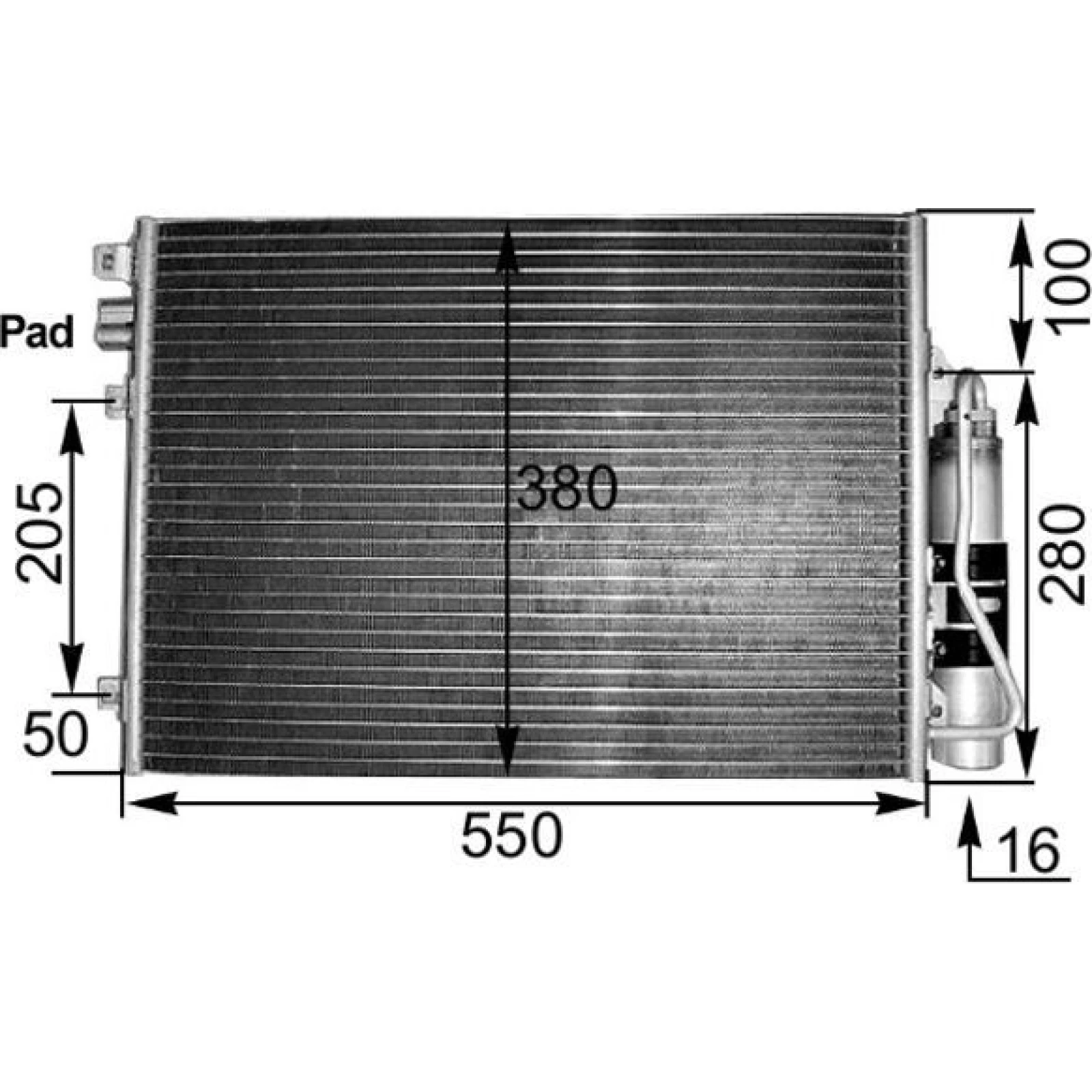 AC 303 000S MAHLE Klimakondensator AC 303 000S, Netz 509 x 380 x 17 mm – u. a. für Renault Kangoo Express (FC0/1_), (KC0/1_), Clio II (BB_, CB_) – OE