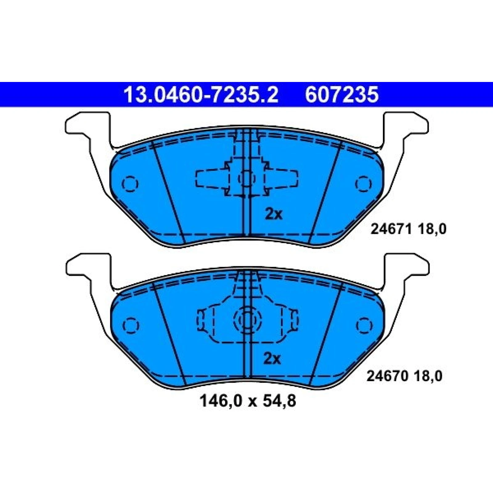 ATE Bremsbelagsatz Ford Hinterachse Maverick 2.0-3.0 V6 24V 01 13.0460-7235.2