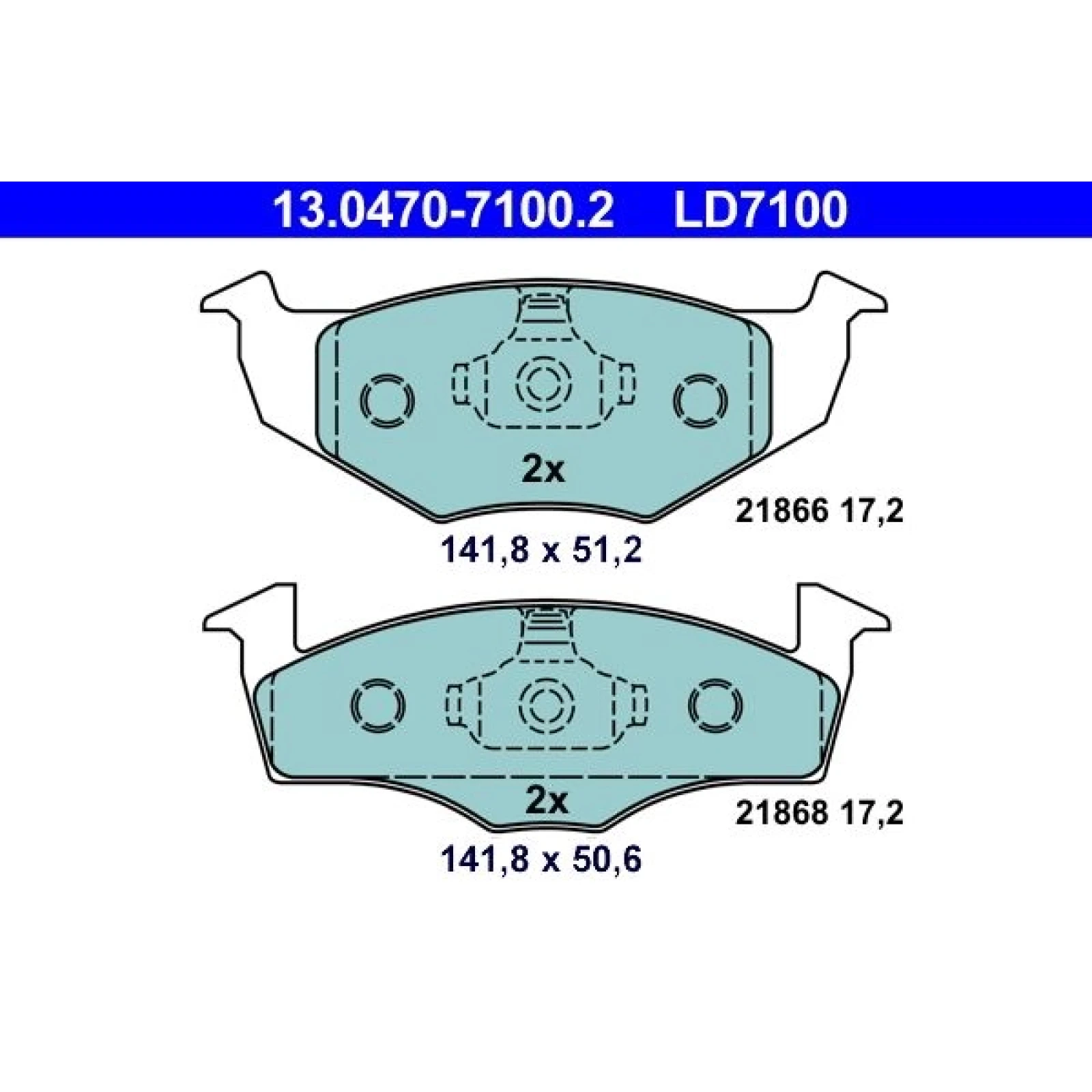 Bremsbelagsatz, Scheibenbremse 13.0470-7100.2