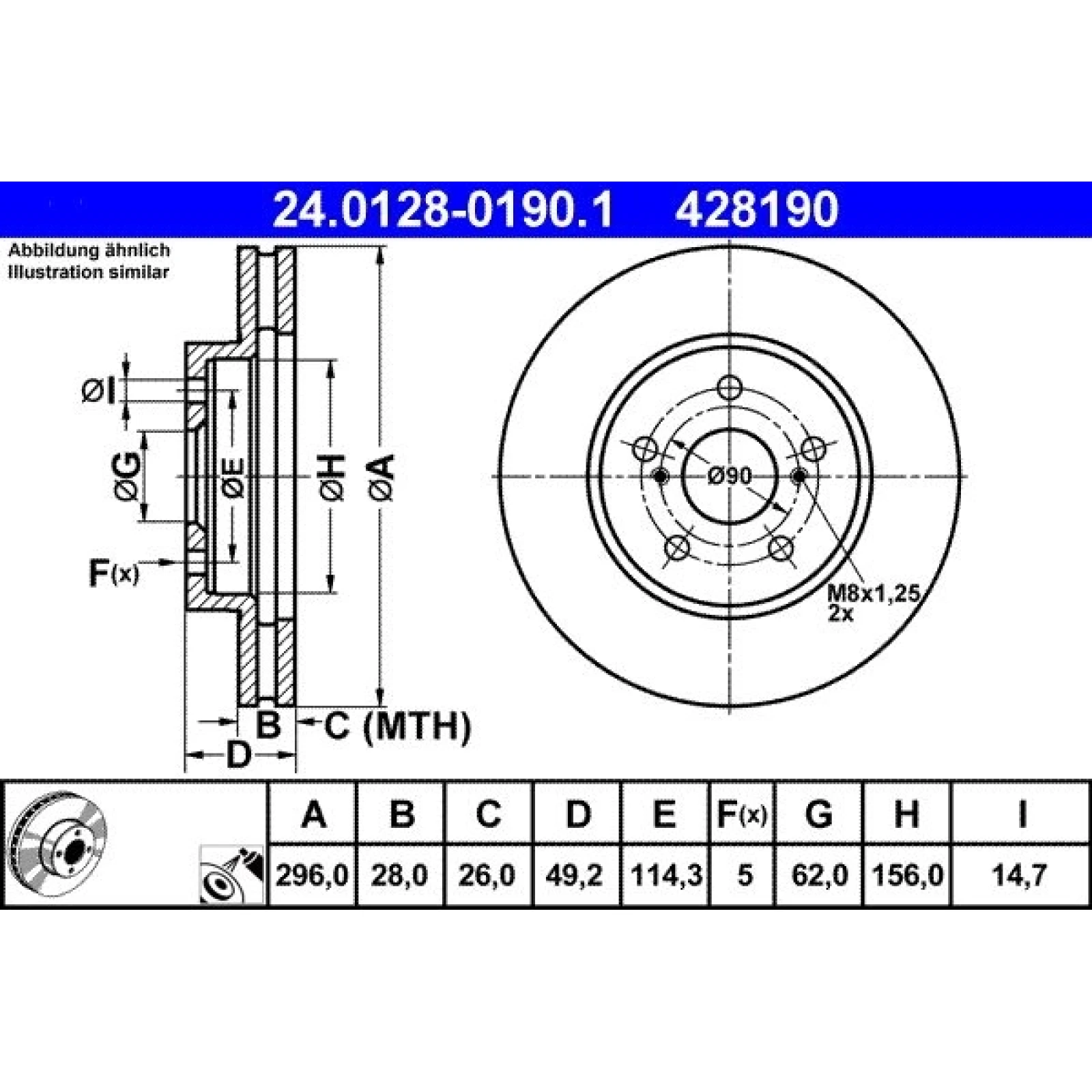 Bremsscheibe 24.0128-0190.1