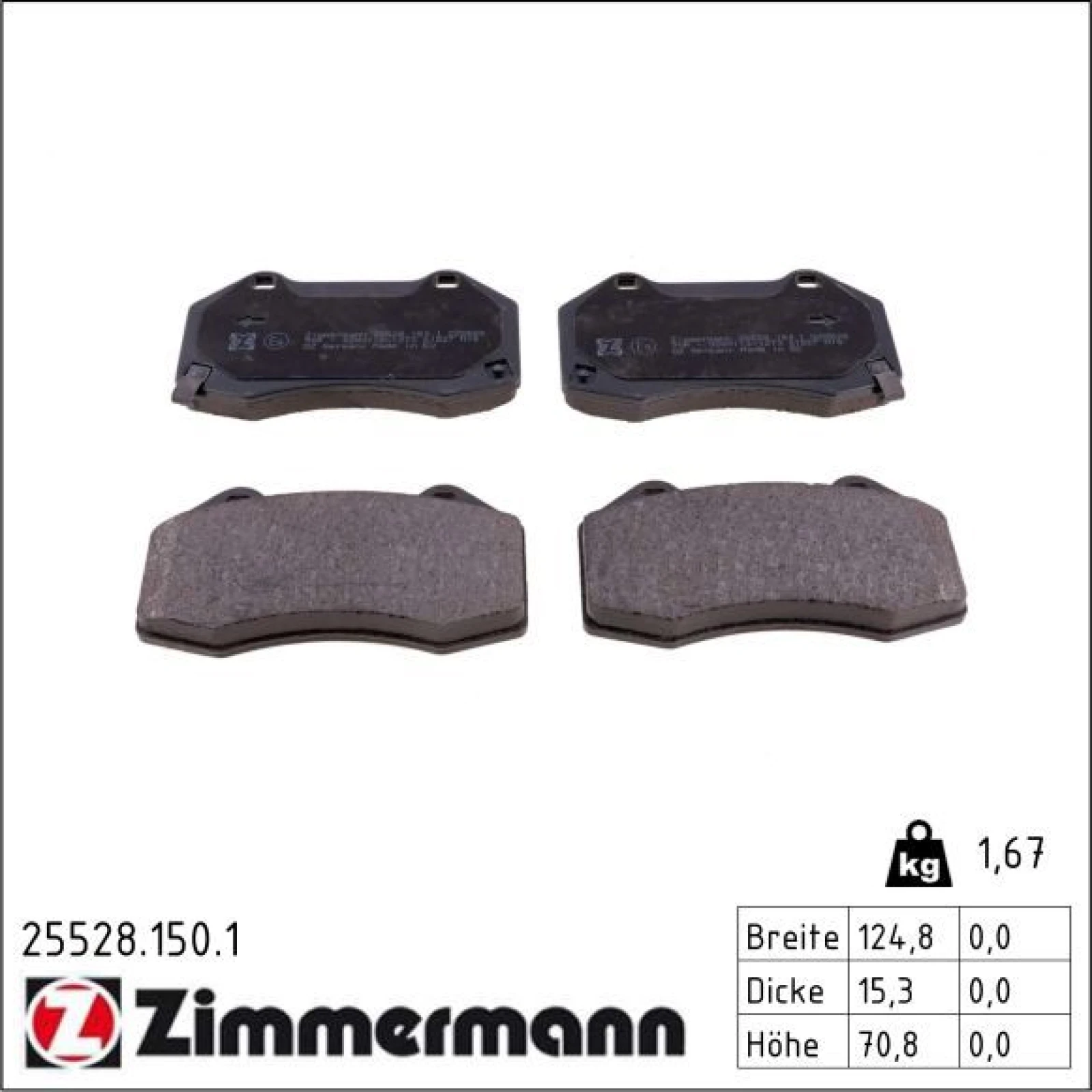ZIMMERMANN Bremsbeläge 25528.150.1
