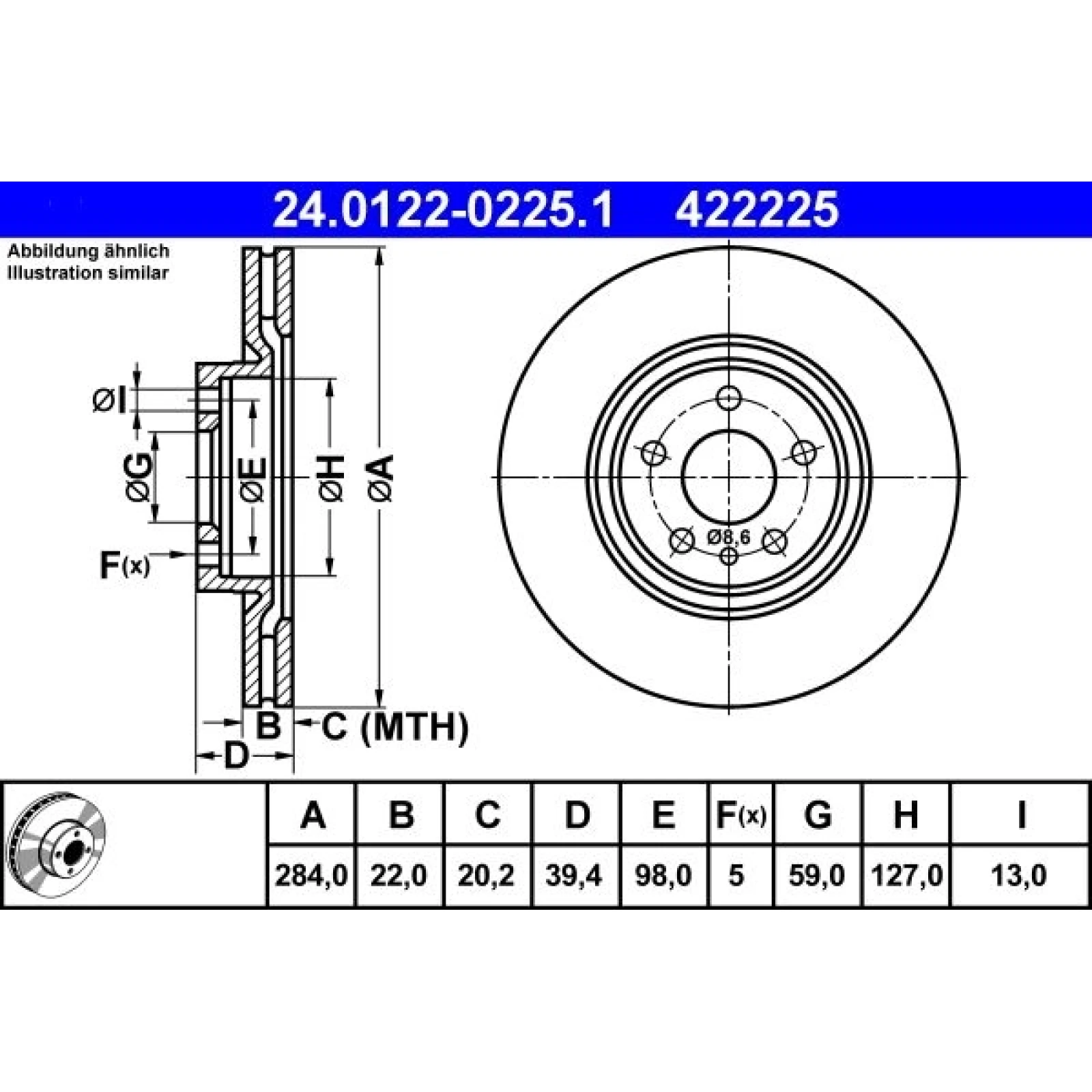 Bremsscheibe 24.0122-0225.1