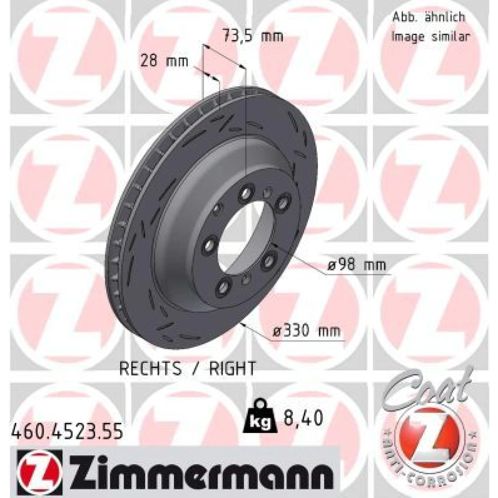 ZIMMERMANN Bremsscheibe 460.4523.55