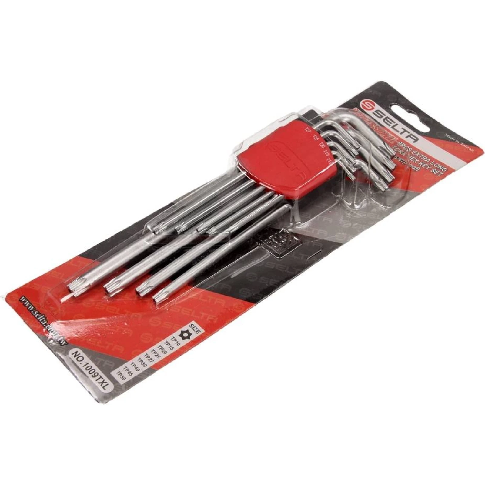 Satz Innensechskantschlüssel Extra Lang Torx Security, Im Griff, 9-Teilig, Ts10 - Ts50 1009TXL