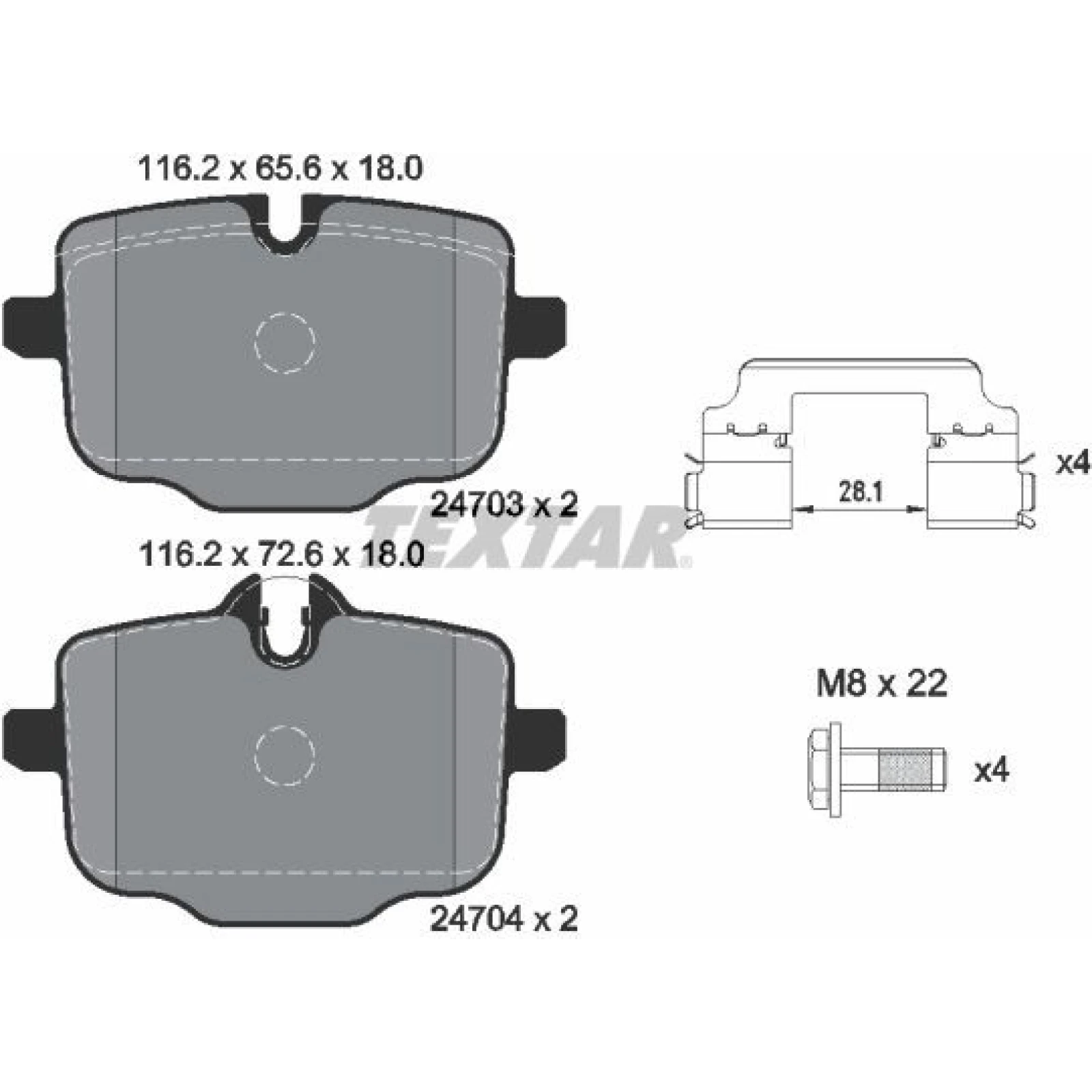 Bremsbelagsatz Bmw T. 5/6 2.0-4.4 09 2470301