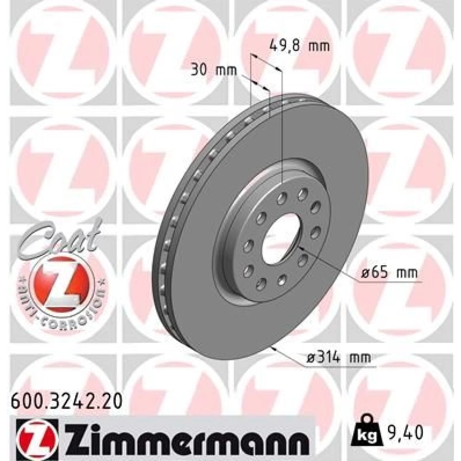 ZIMMERMANN Bremsscheibe 600.3242.20
