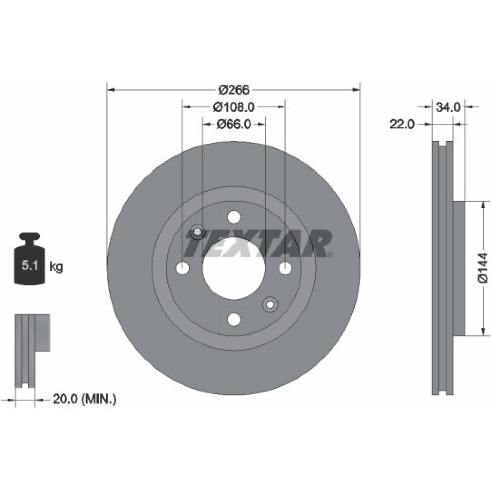 Textar Bremsscheibe 92111503
