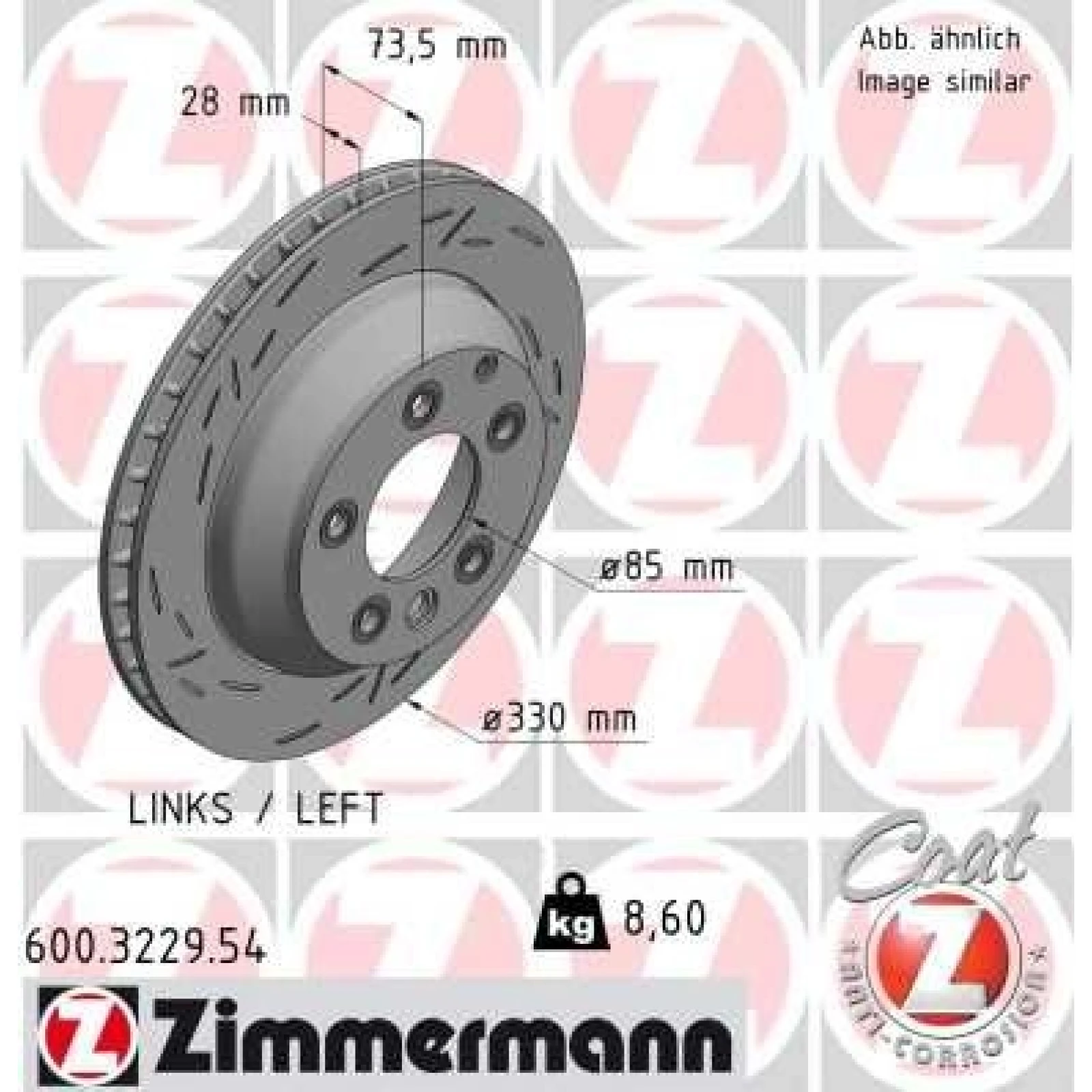 ZIMMERMANN Bremsscheibe 600.3229.54