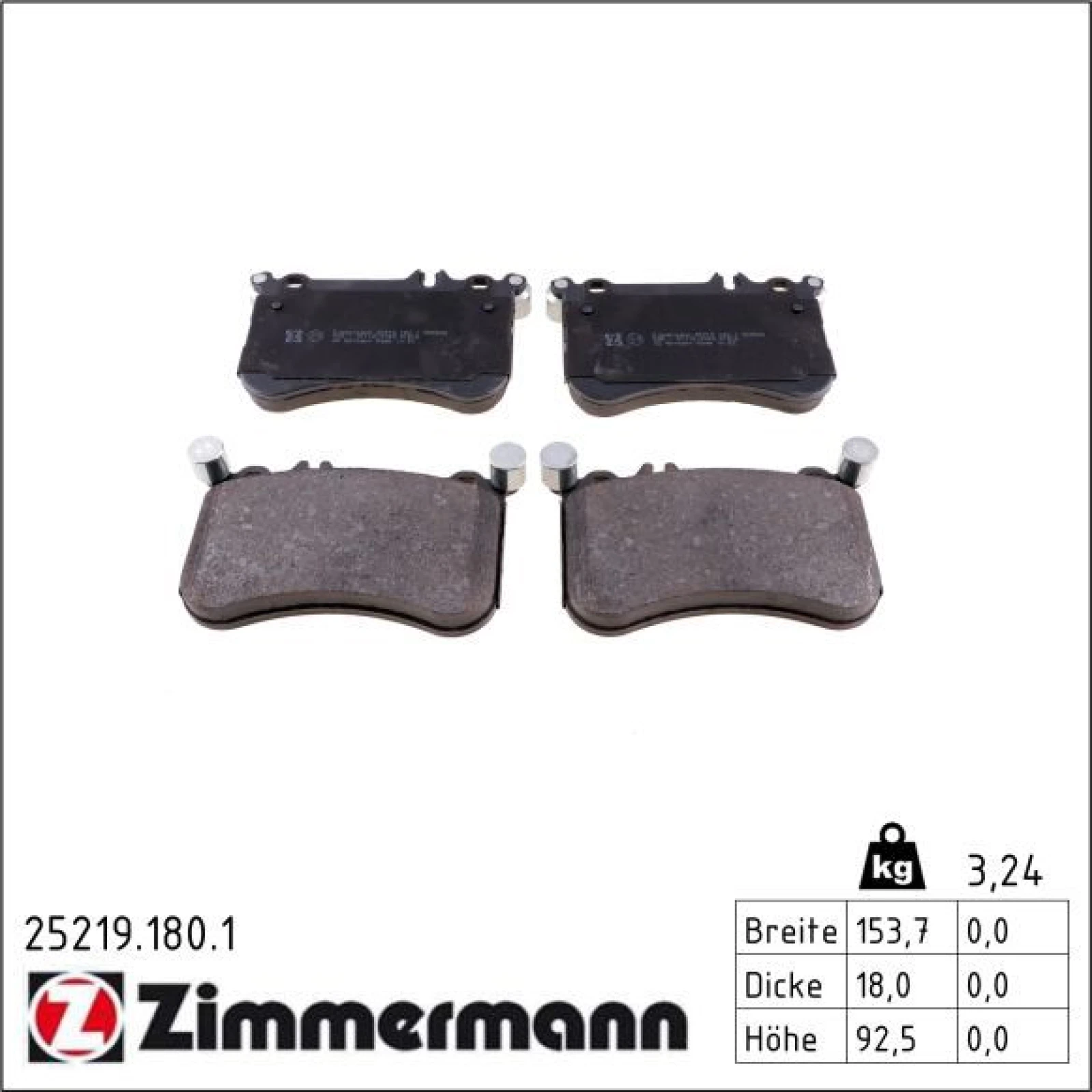 ZIMMERMANN Bremsbeläge 25219.180.1