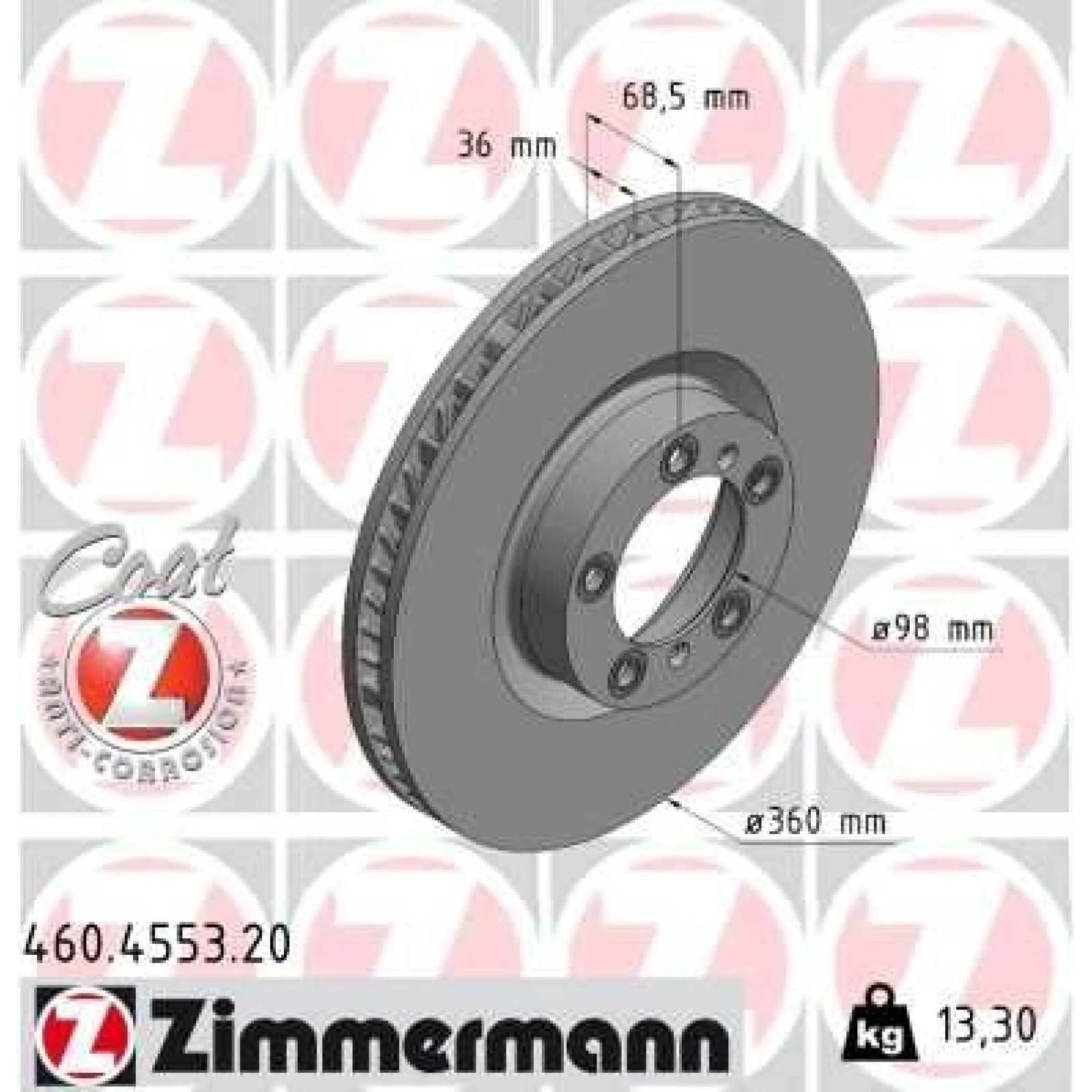 ZIMMERMANN Bremsscheibe 460.4553.20