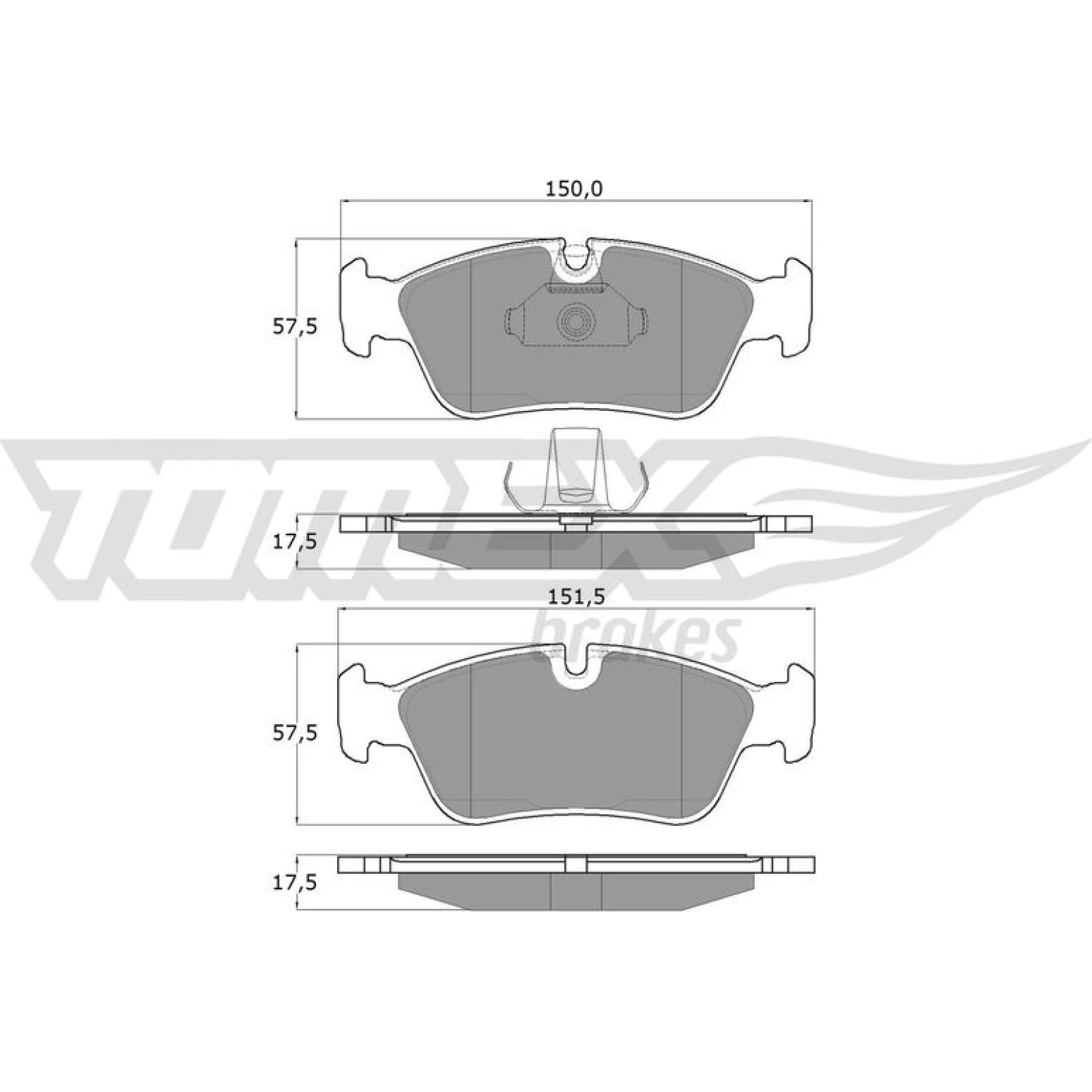 TOMEX brakes Bremsbelagsatz, Scheibenbremse TX 13-16