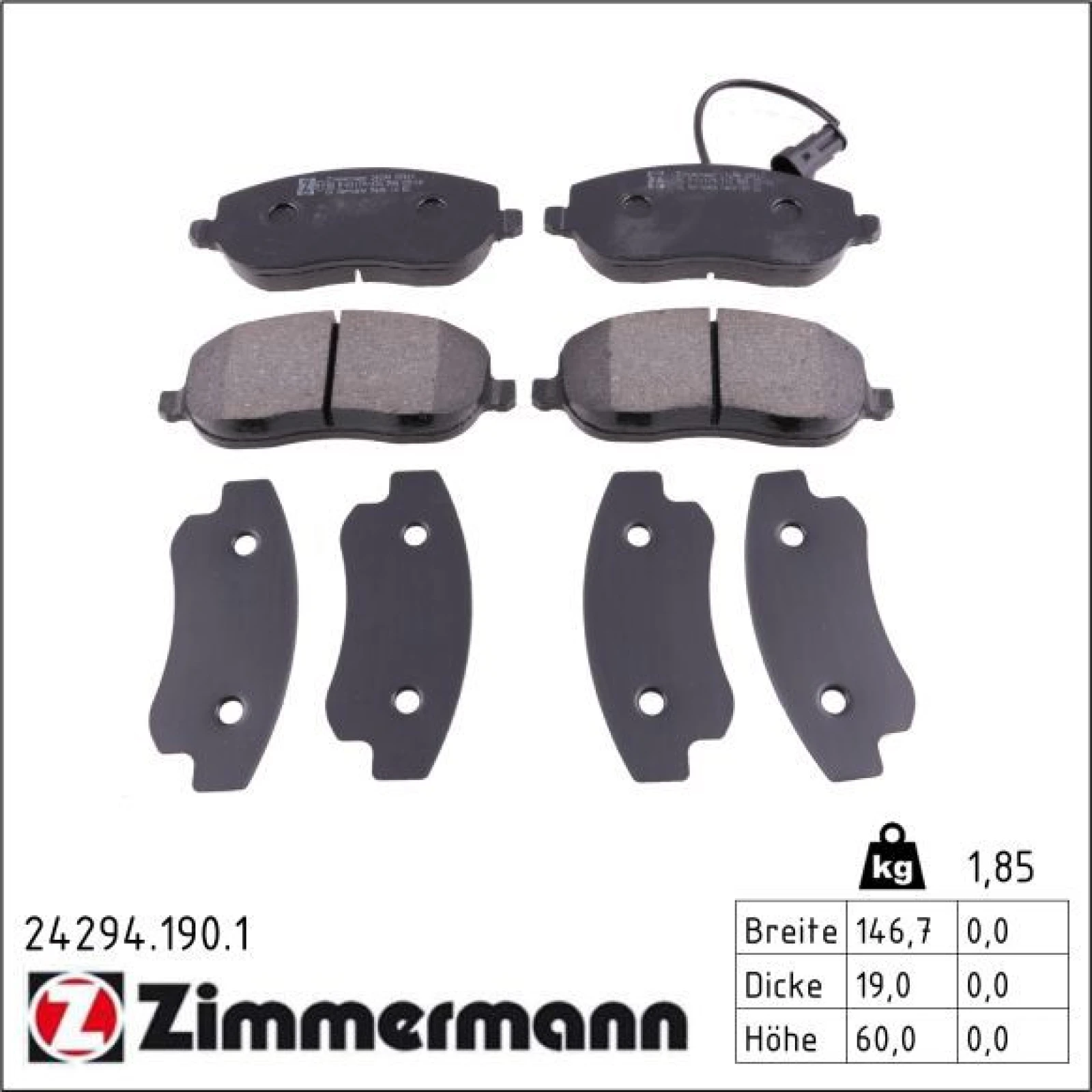 ZIMMERMANN Bremsbeläge 24294.190.1