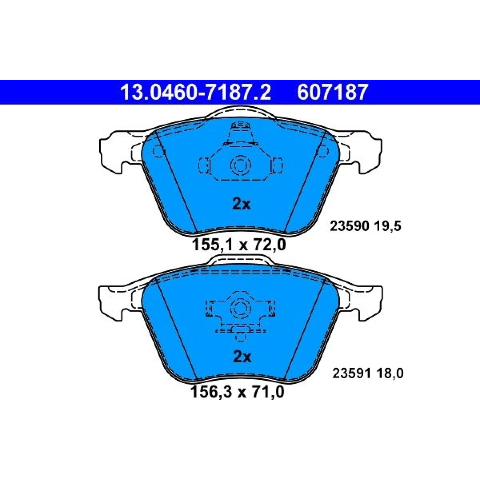 Bremsbelagsatz Volvo P. S60/S80/V70/Xc90 98 13.0460-7187.2