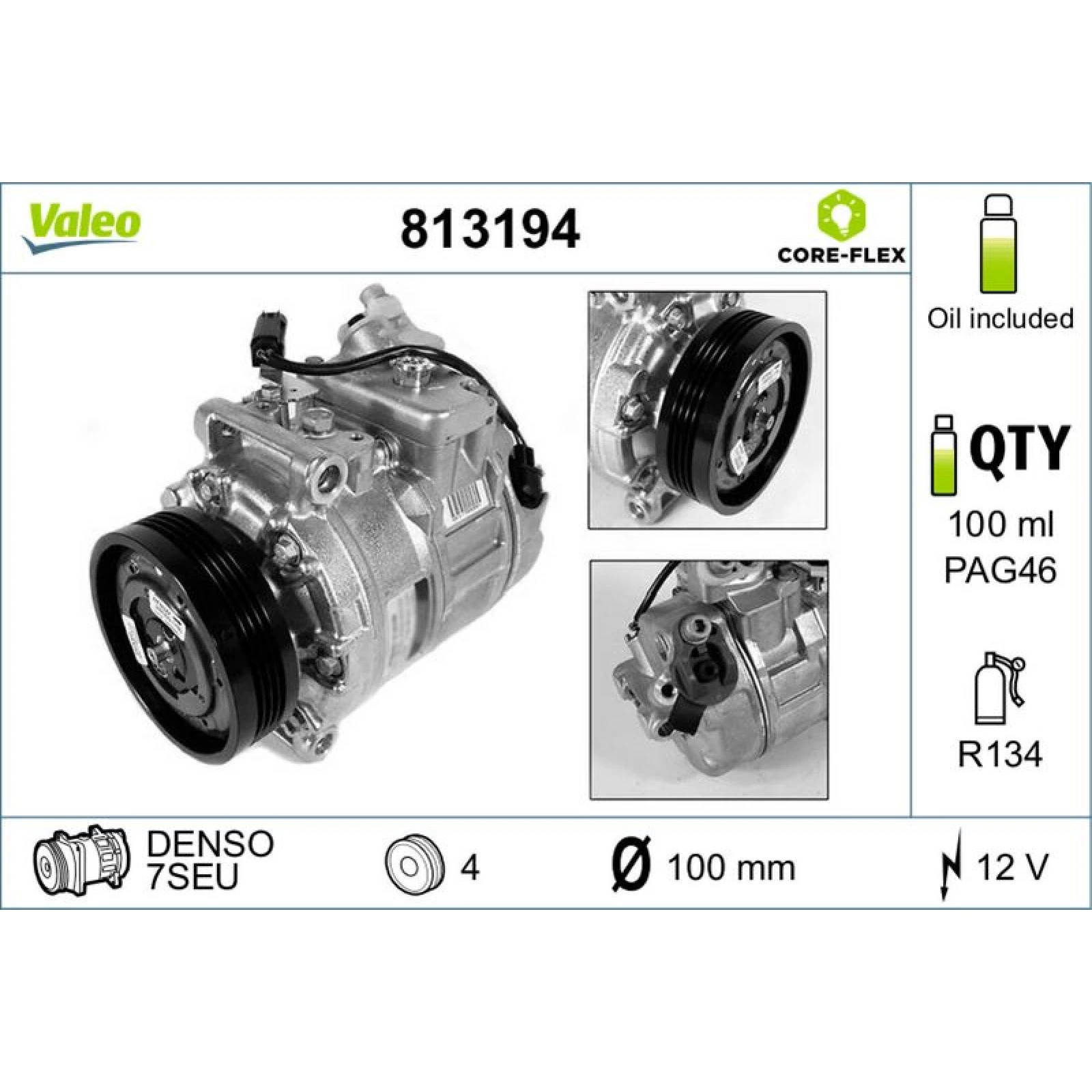 VALEO Kompressor, Klimaanlage 813194