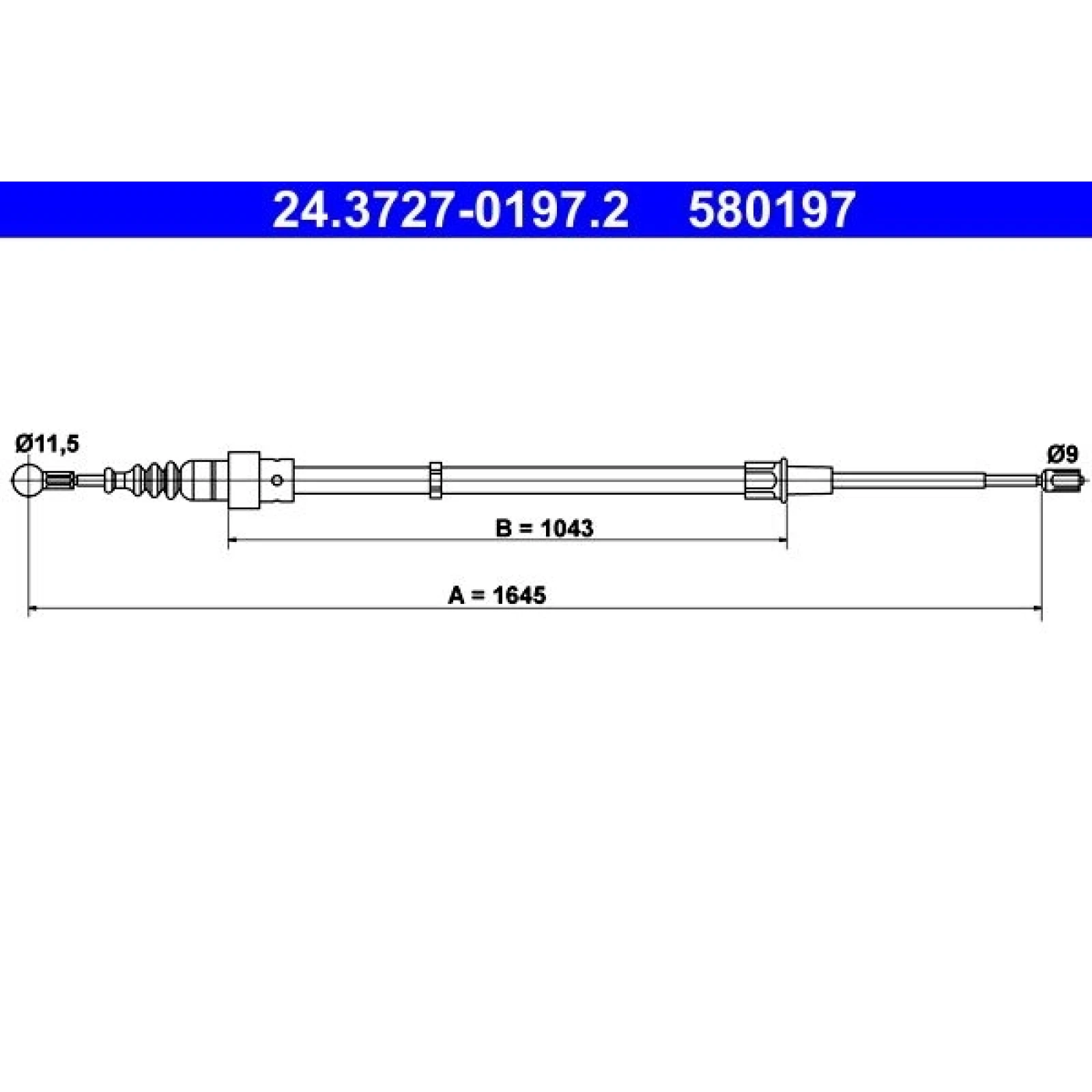 ATE Handbremsseil 24.3727-0197.2