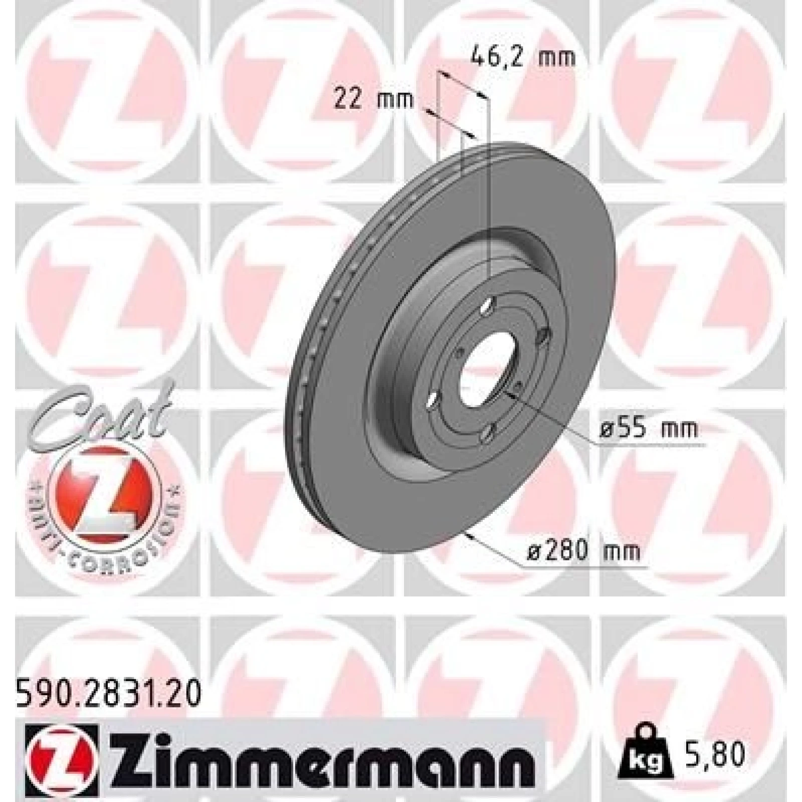 ZIMMERMANN Bremsscheibe 590.2831.20