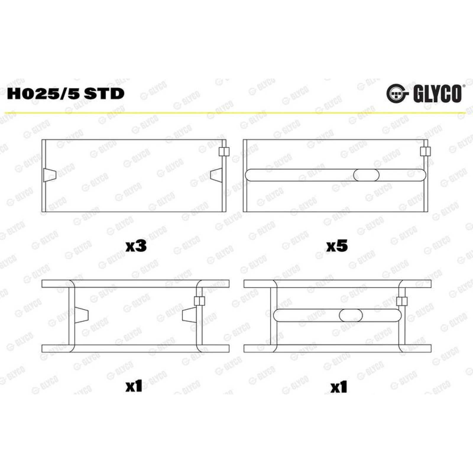 GLYCO Kurbelwellenlager H025/5 STD