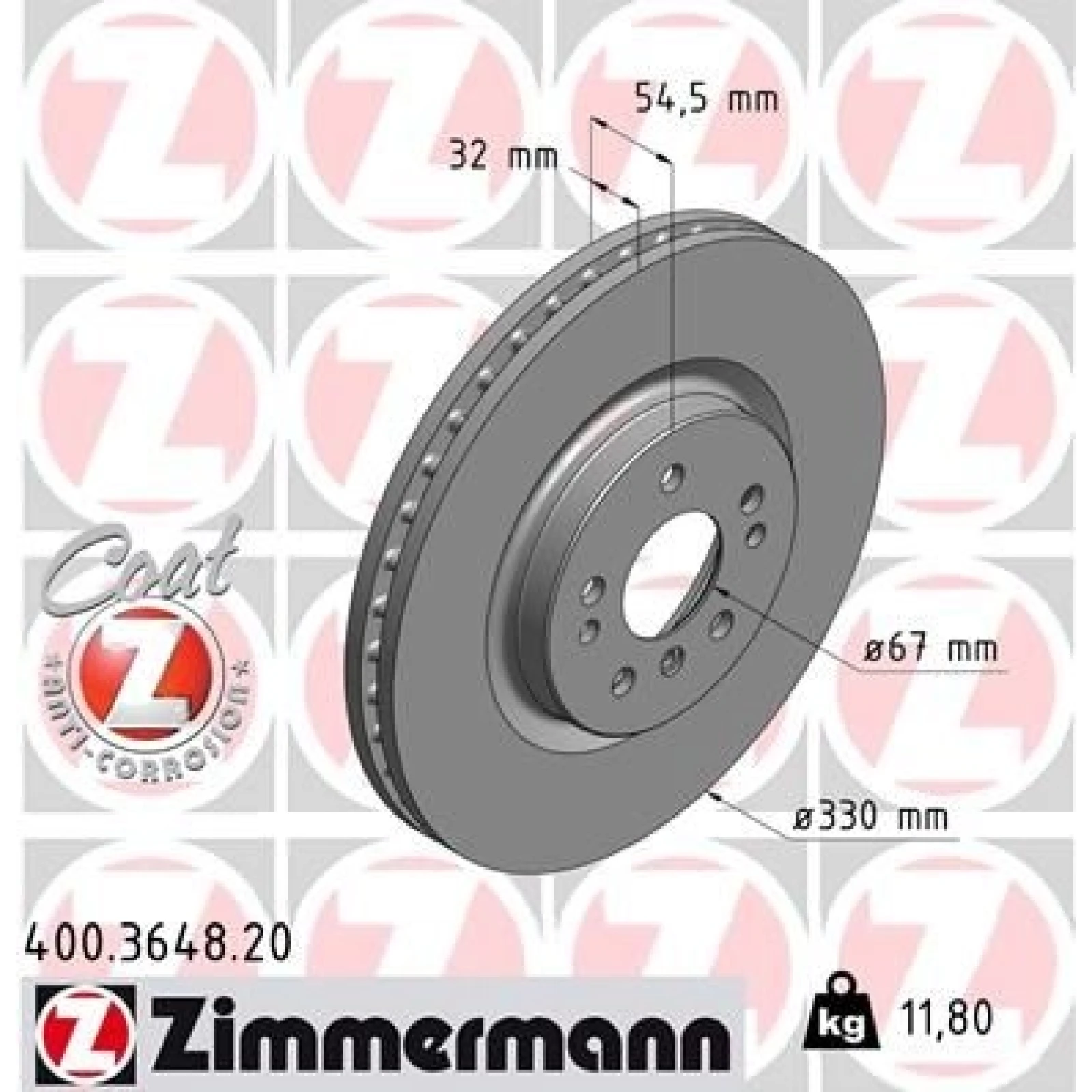 ZIMMERMANN Bremsscheibe 400.3648.20