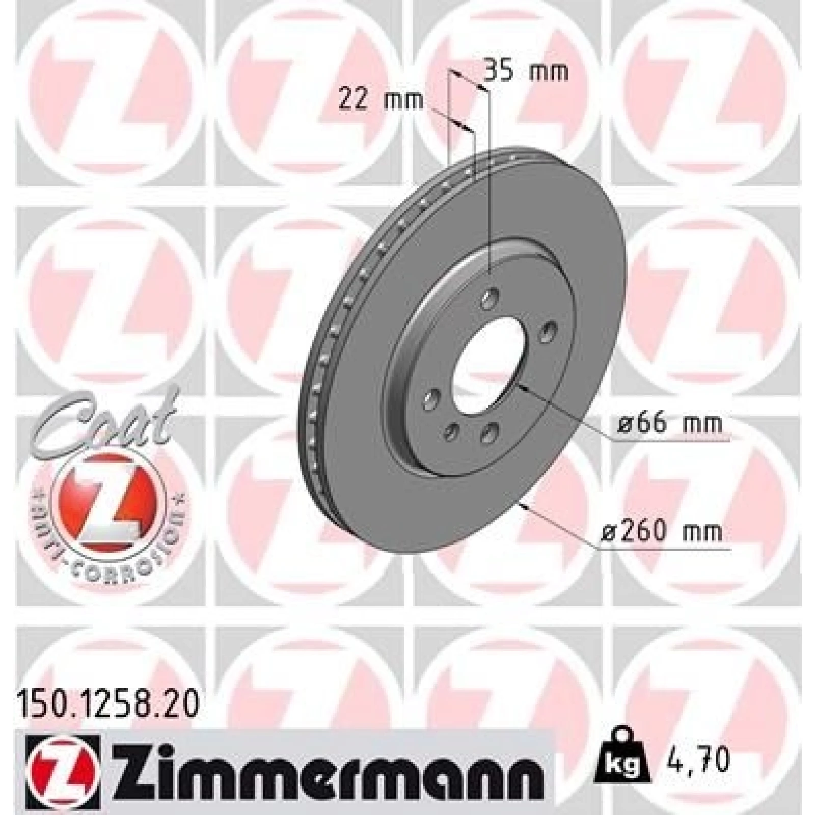 ZIMMERMANN Bremsscheibe 150.1258.20