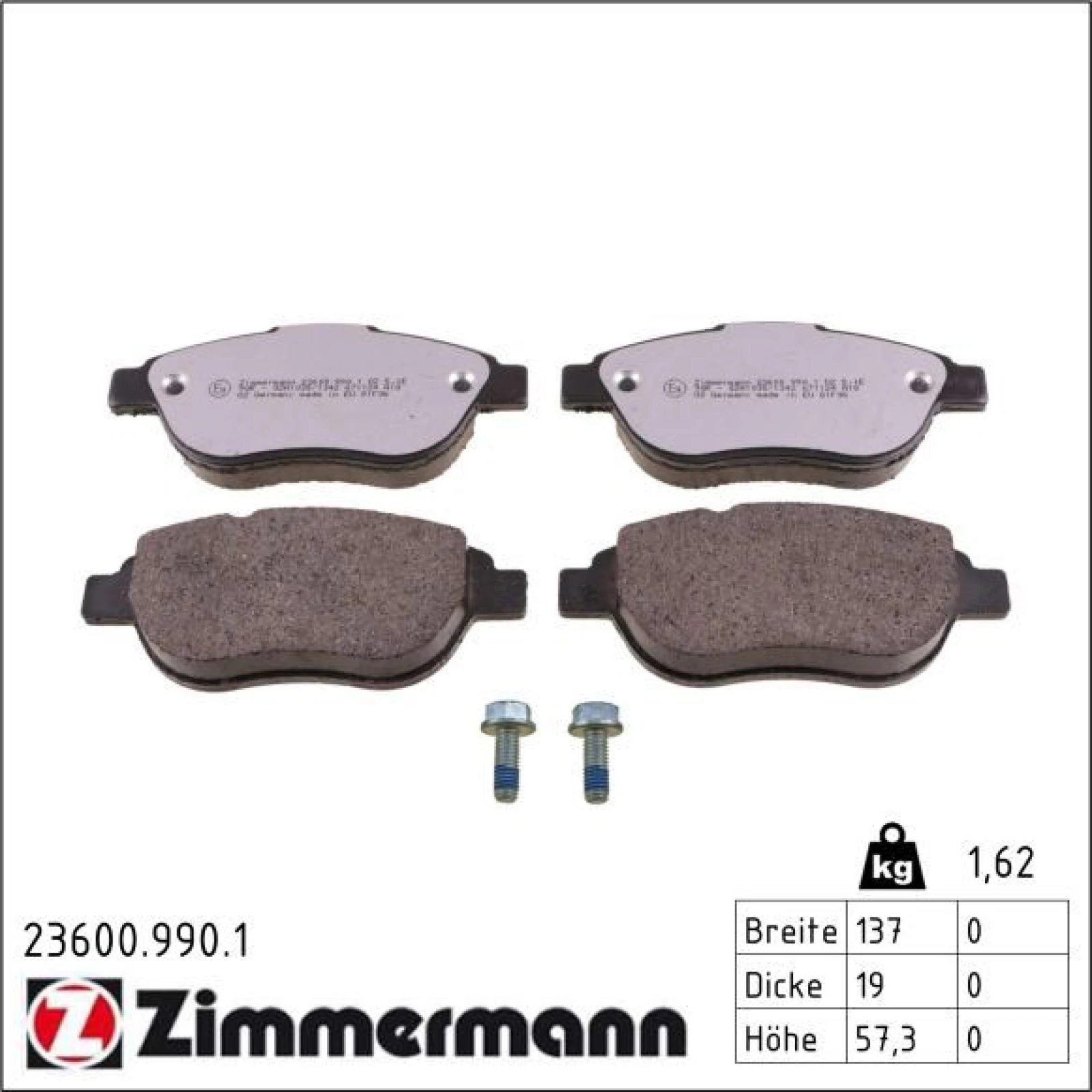 ZIMMERMANN Bremsbeläge 23600.990.1