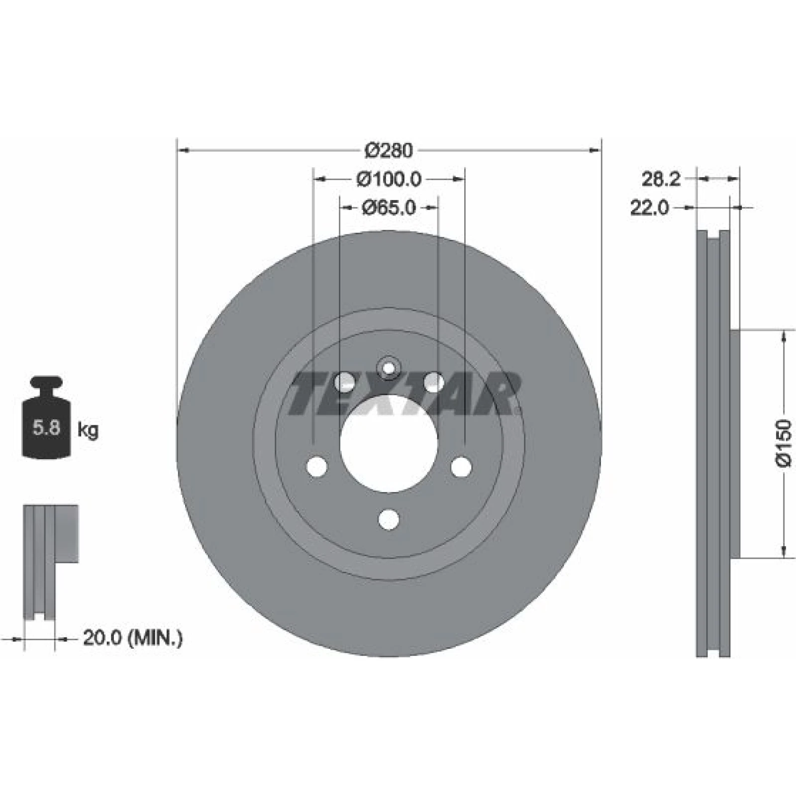 Bremsscheibe Vw P. Golf Gti 92057100