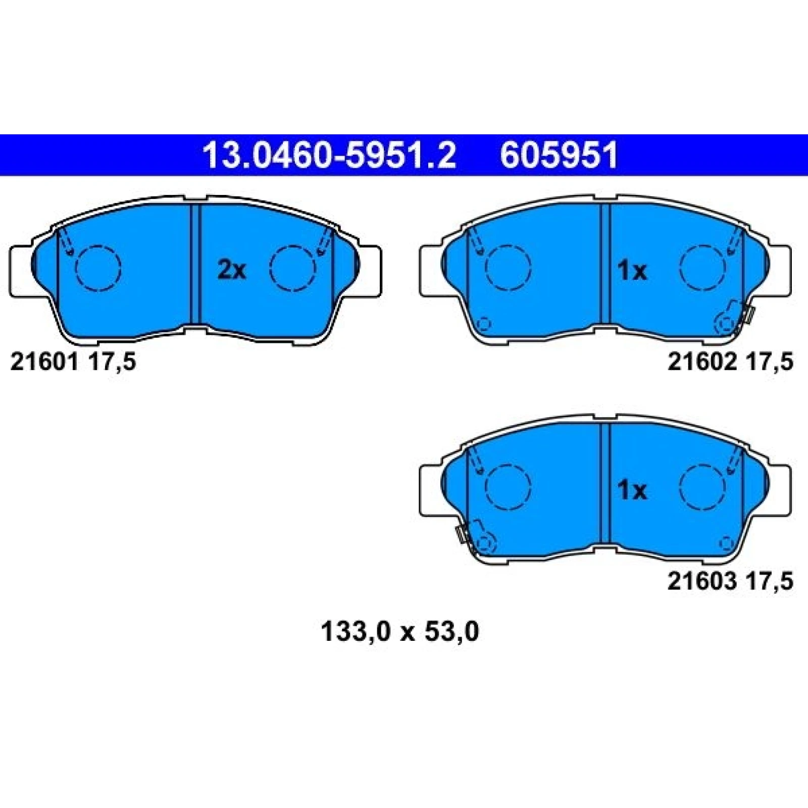 Bremsbelagsatz Toyota P. Corolla 92-02 13.0460-5951.2