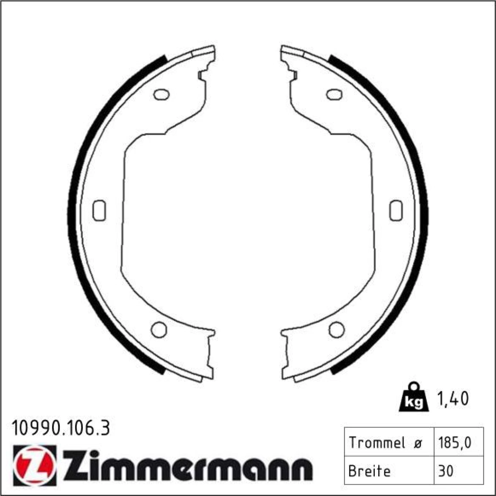ZIMMERMANN Bremsbacken 10990.106.3