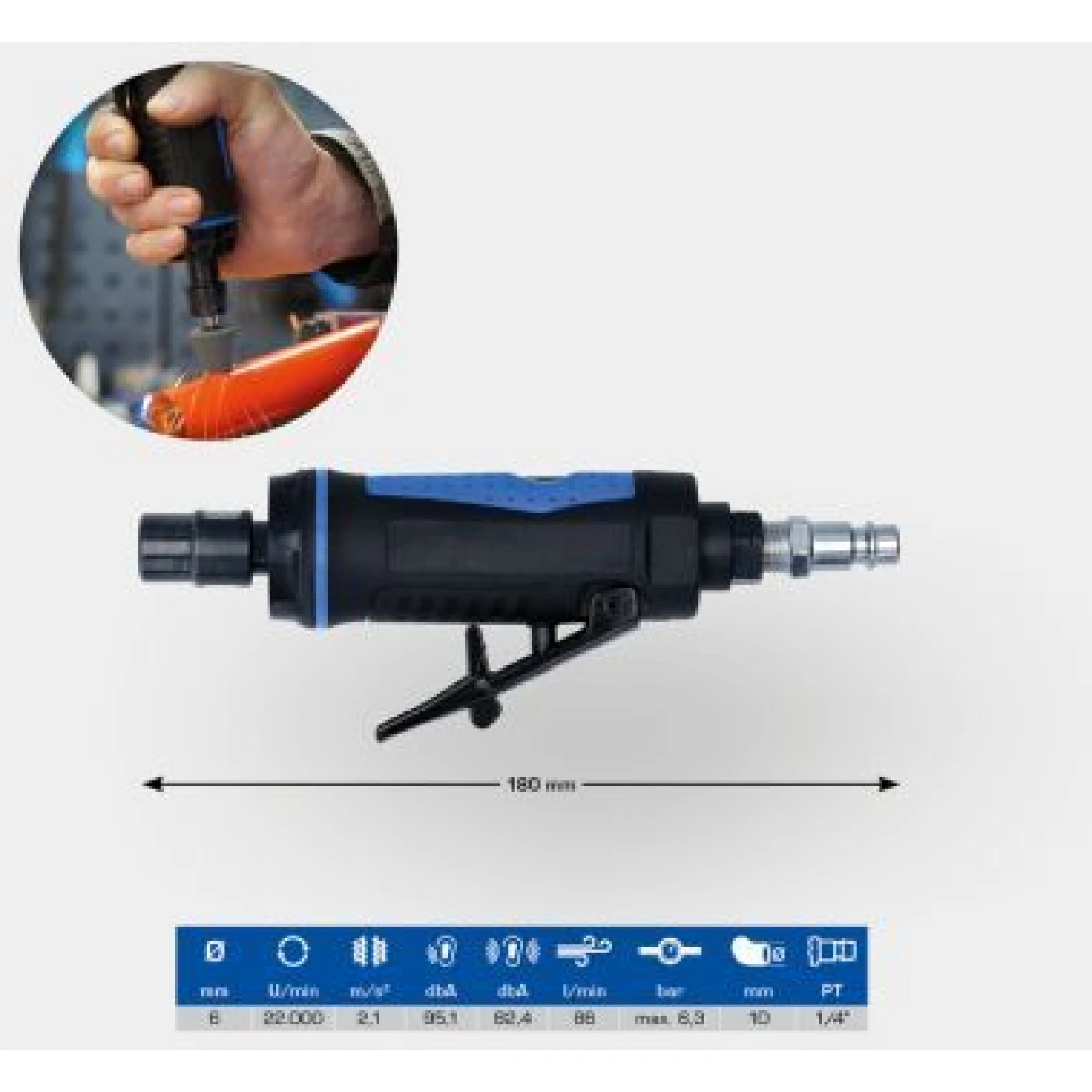KS TOOLS Stabschleifer (Druckluft) BT160705