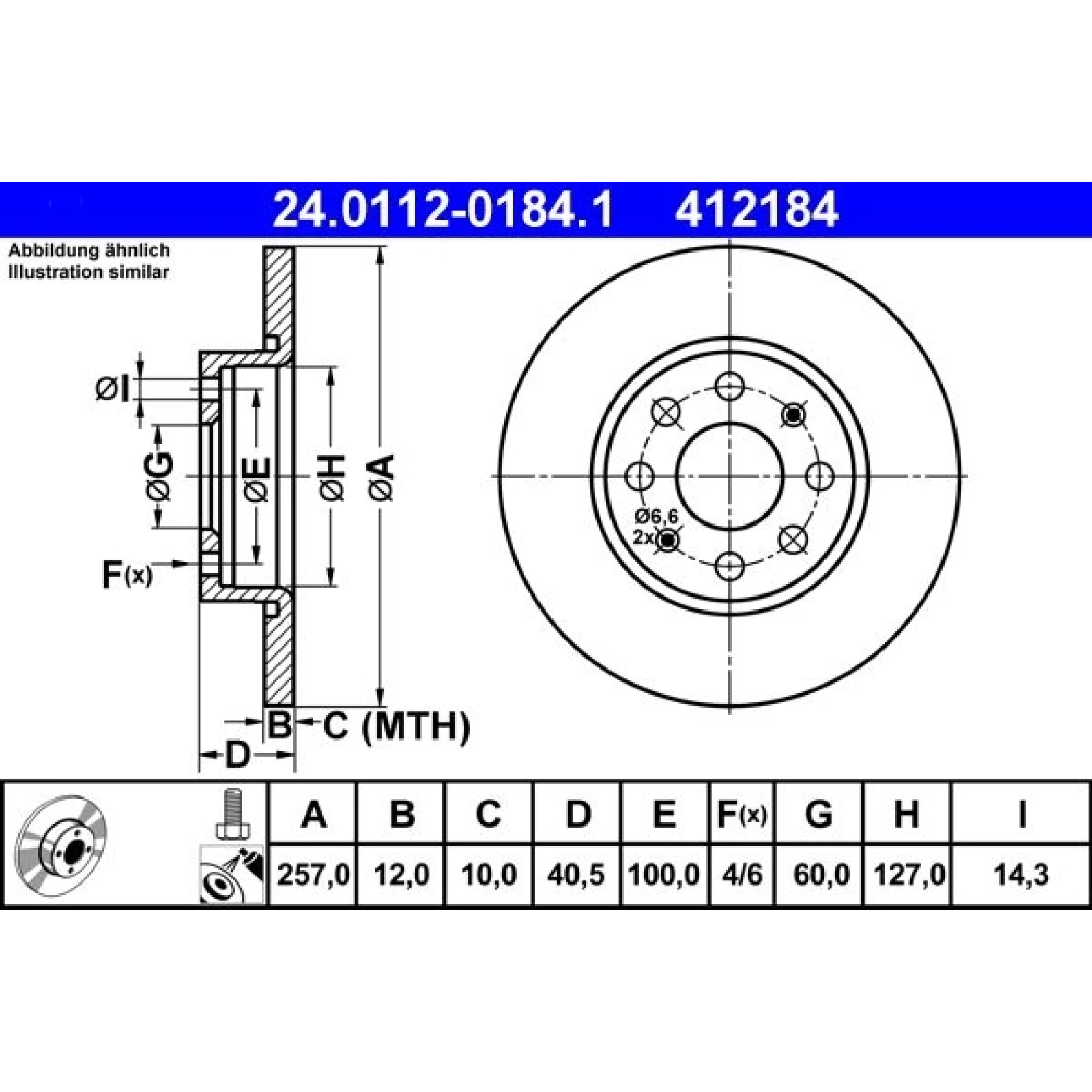 Bremsscheibe Opel P. Corsa 1.0 06 24.0112-0184.1