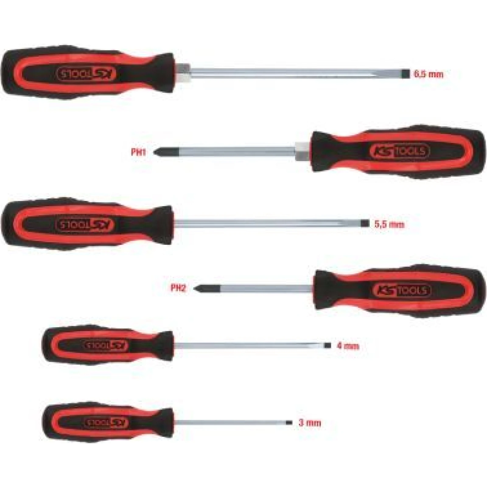 KS TOOLS ERGOTORQUEplus Schraubendreher-Set, 6-teilig, Schlitz, PH 159.0010