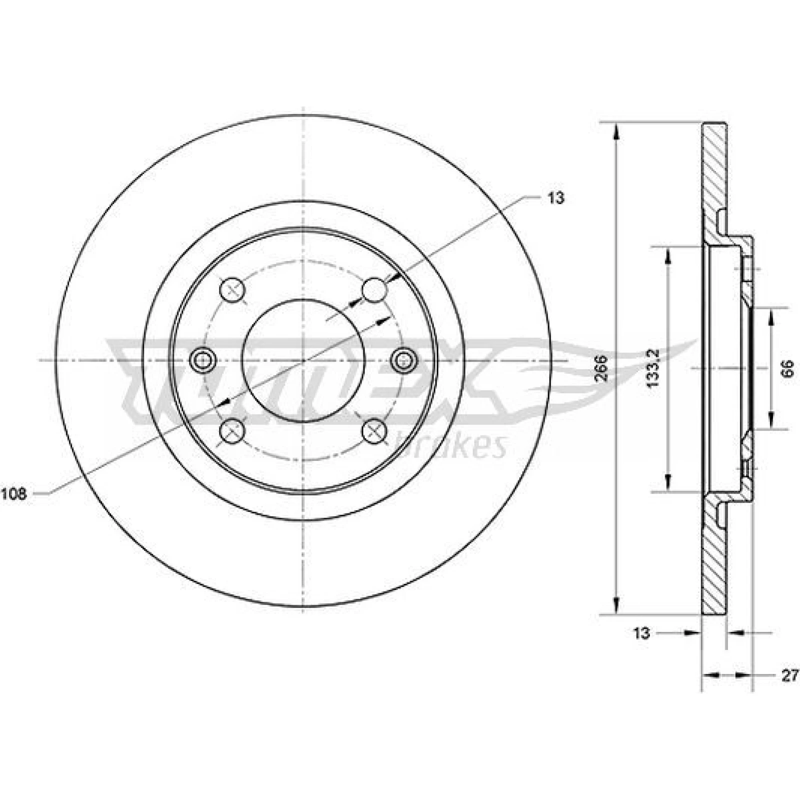 TOMEX brakes Bremsscheibe TX 70-94