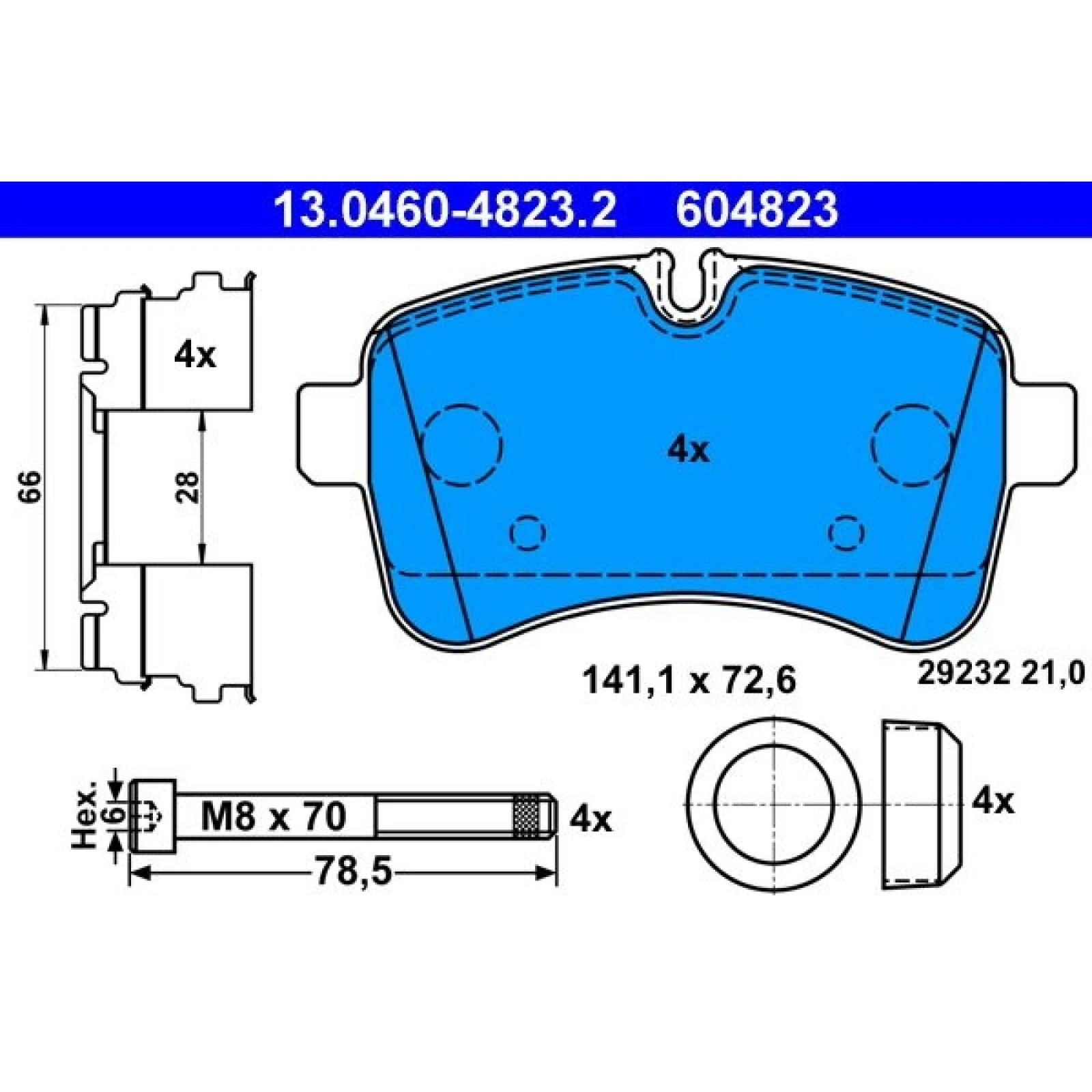 Bremsbelagsatz Iveco T. Daily 06-14 13.0460-4823.2
